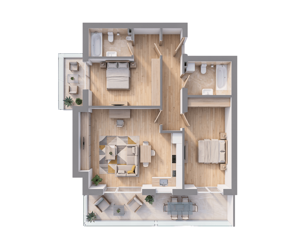 Plan apartament B31-P-2