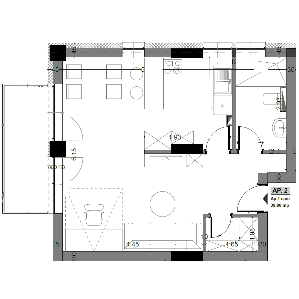 Plan apartament B107-3-2