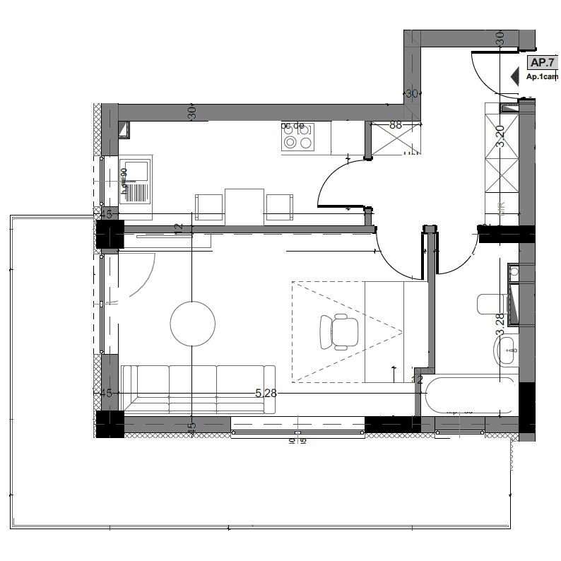 Plan apartament o cameră