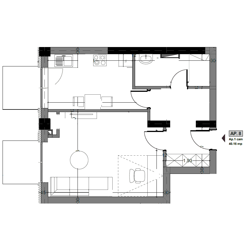 Plan apartament B107-2-8