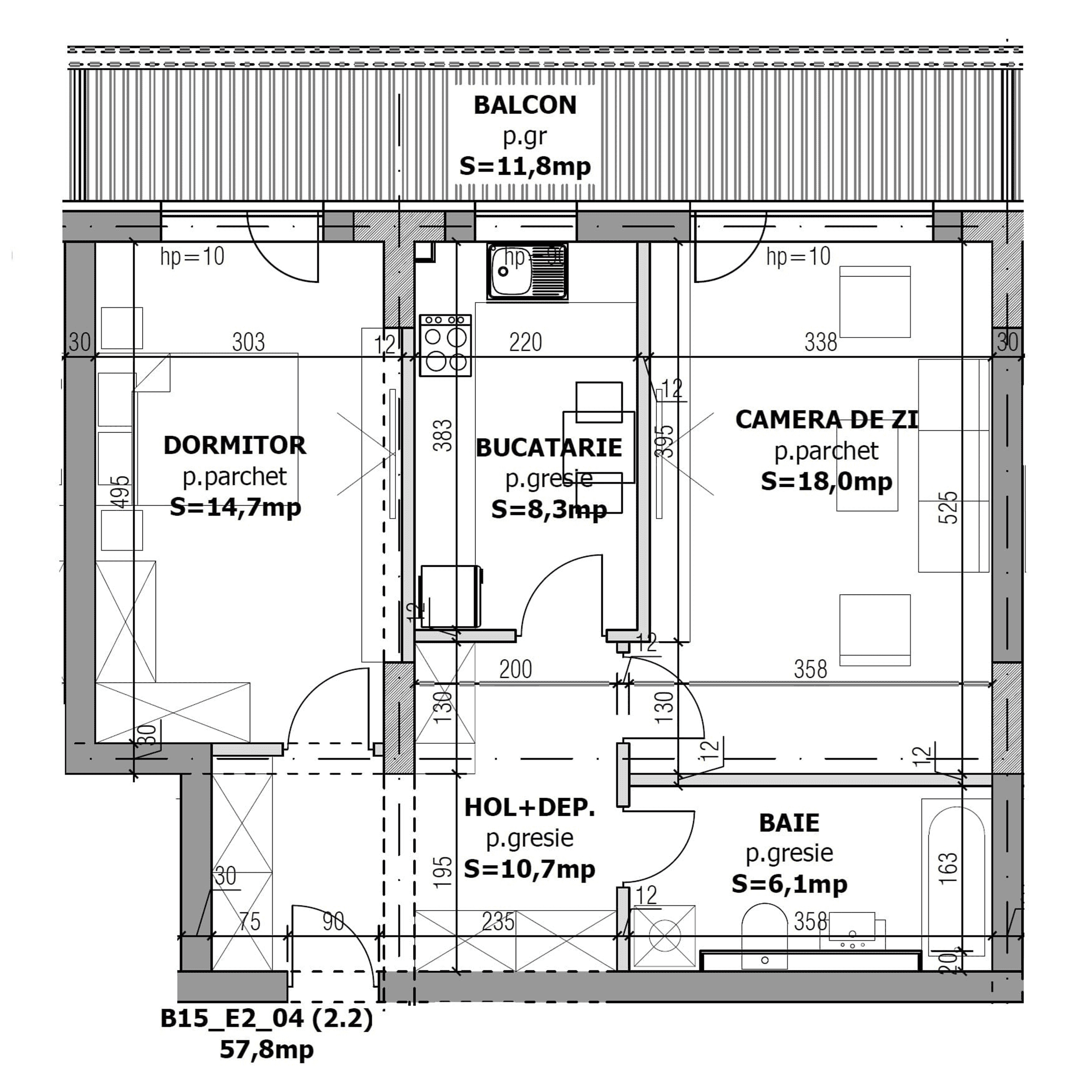 Plan apartament B15-1-4