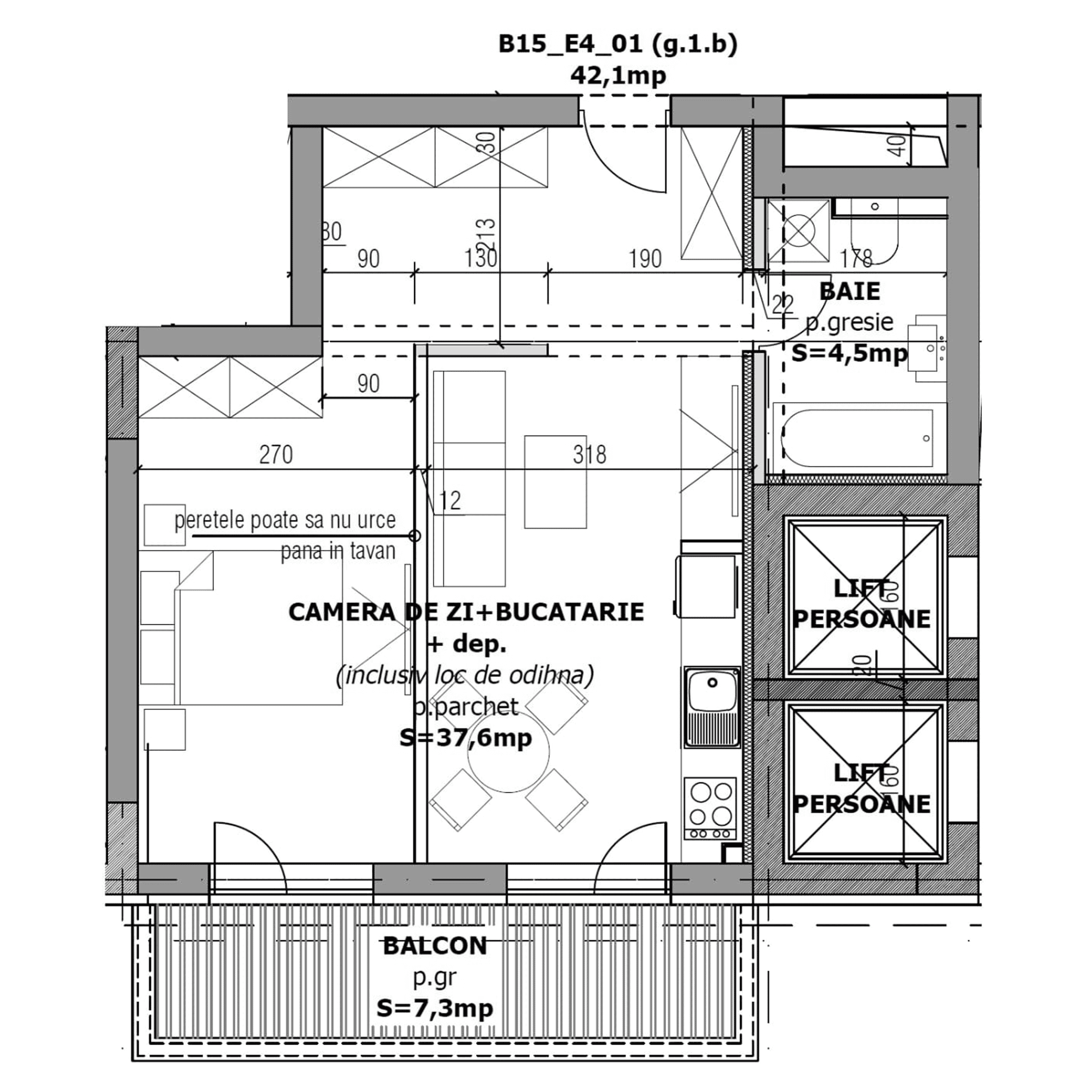 Plan apartament B15-3-1