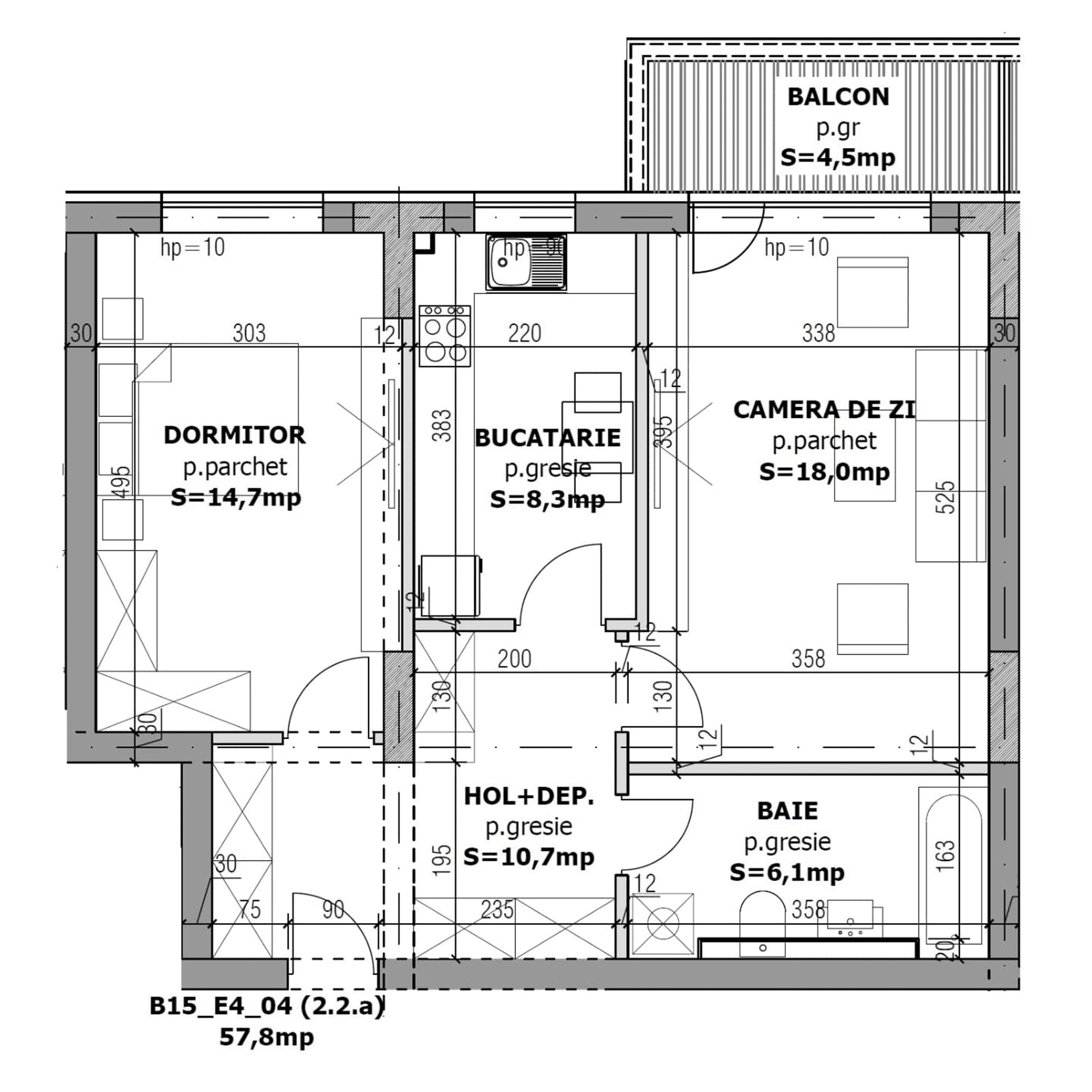 Plan apartament B15-3-4