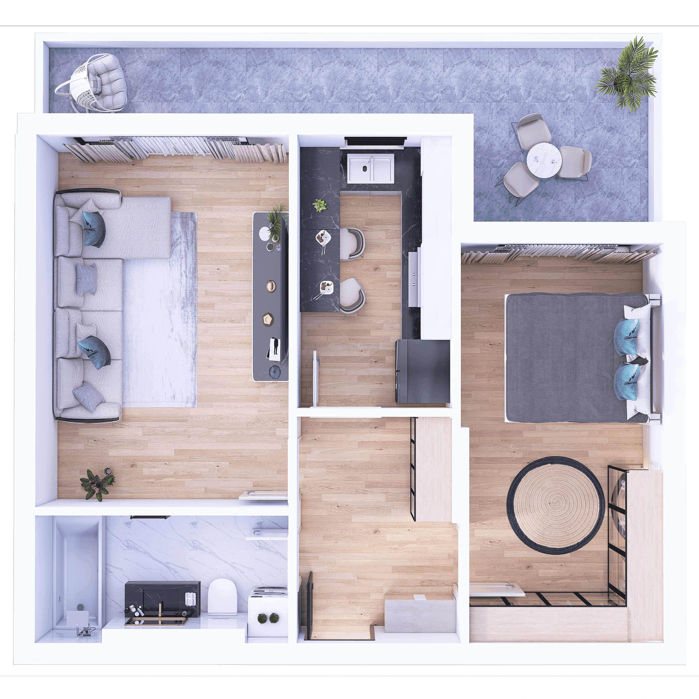 Plan apartament B16-1-2