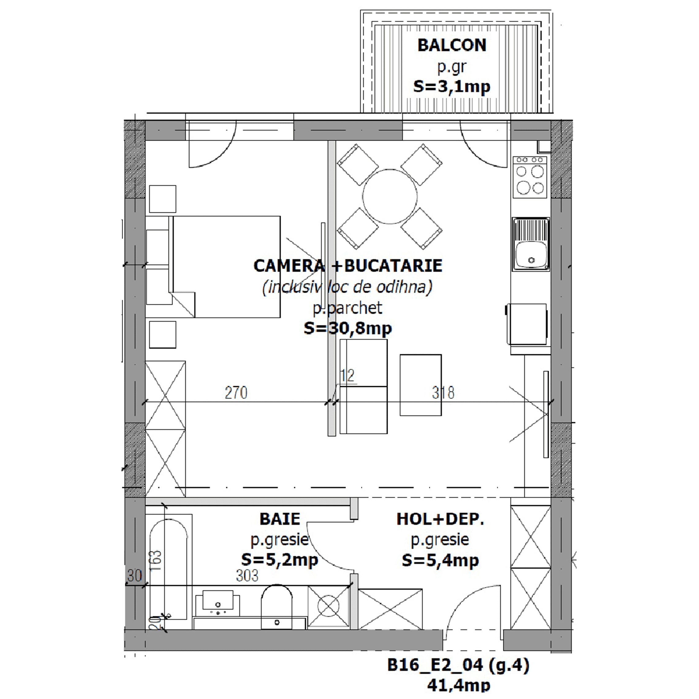 Plan apartament B16-2-4