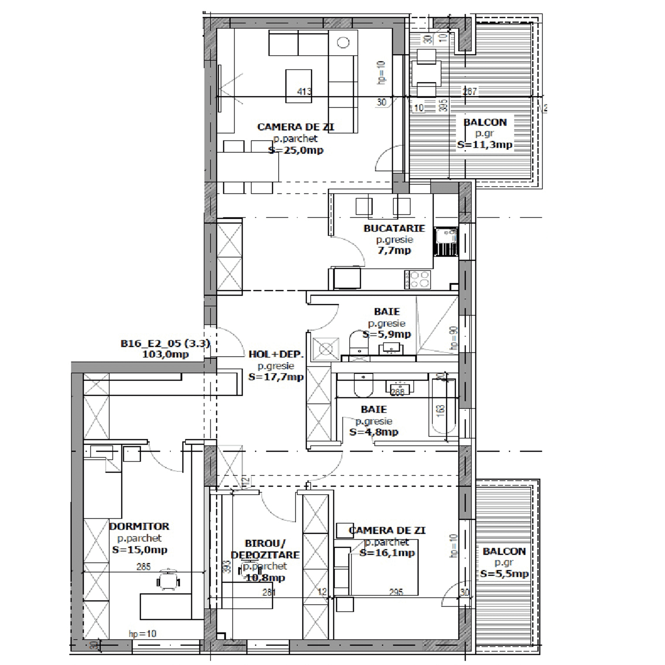 Plan apartament B16-2-5