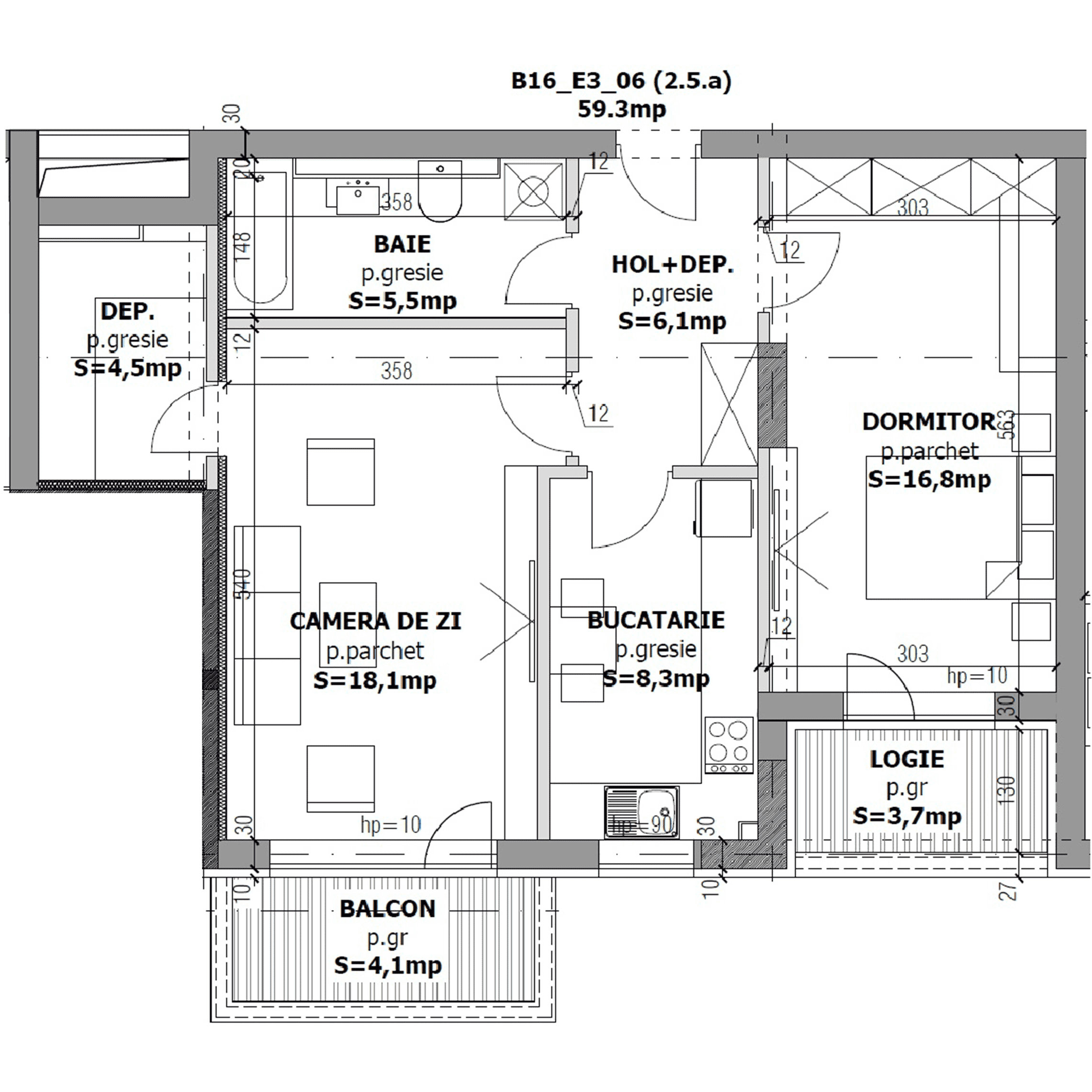 Plan apartament B16-2-6