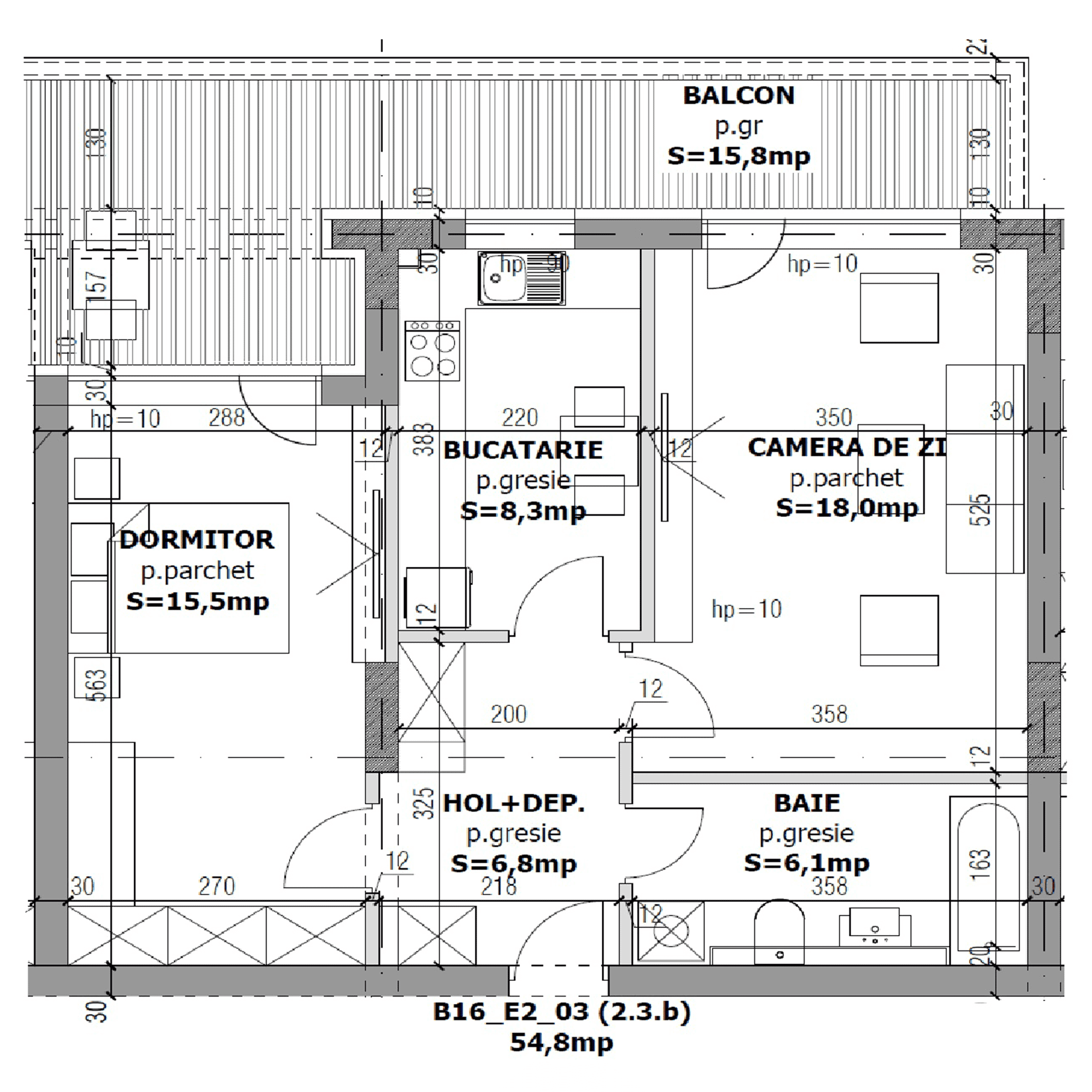 Plan apartament B16-2-3