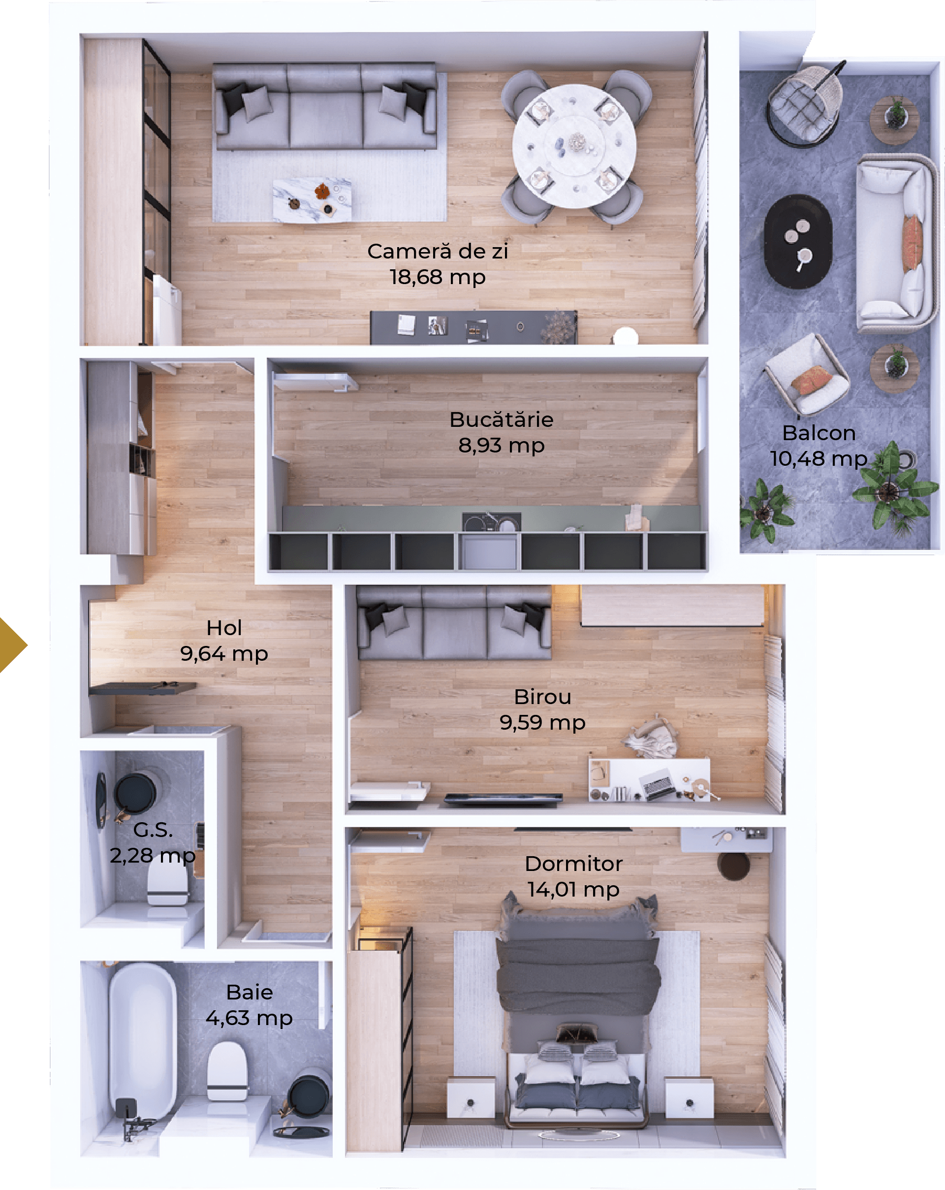 Plan apartament B102-9-1