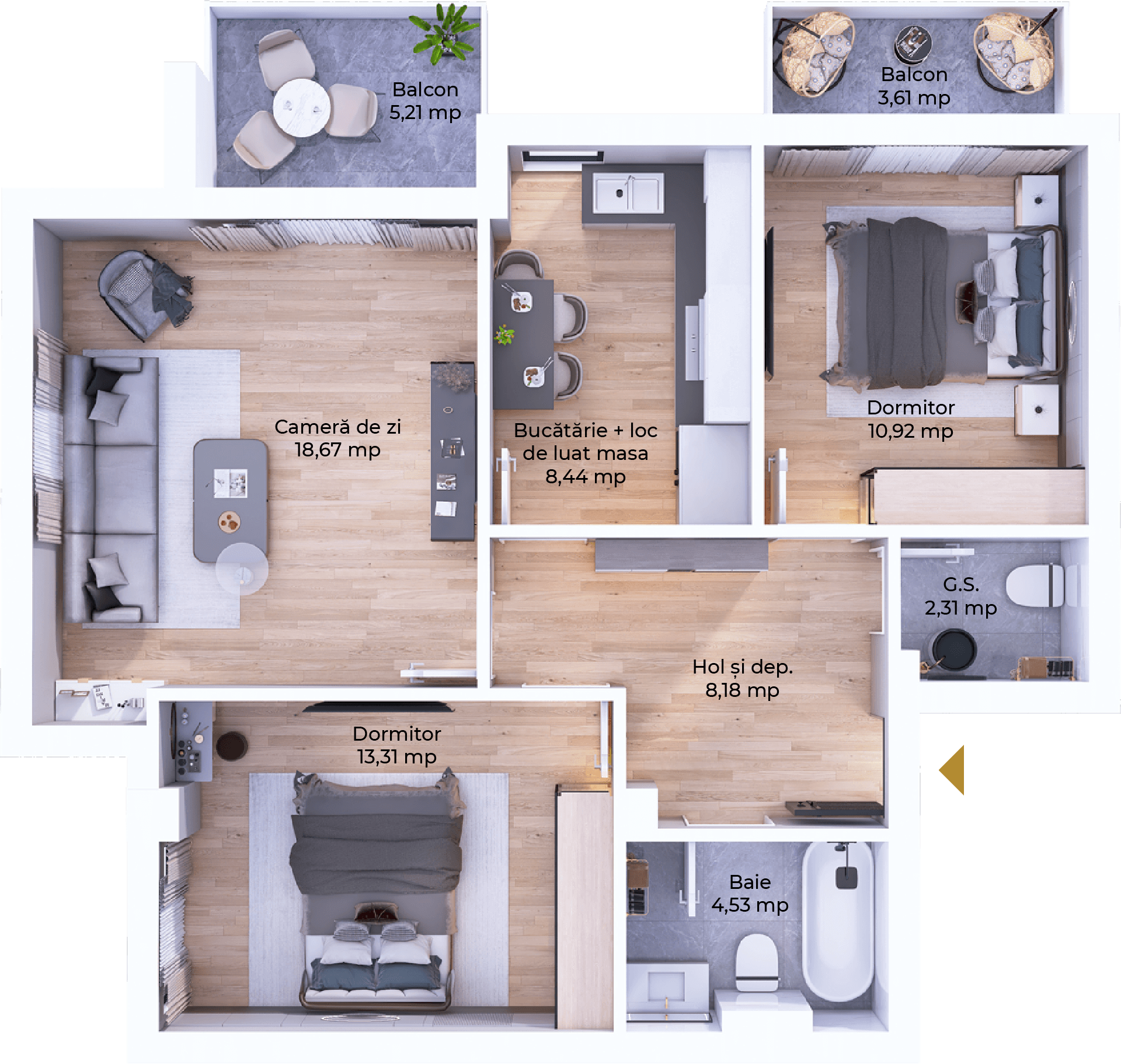 Plan apartament B99-10-4