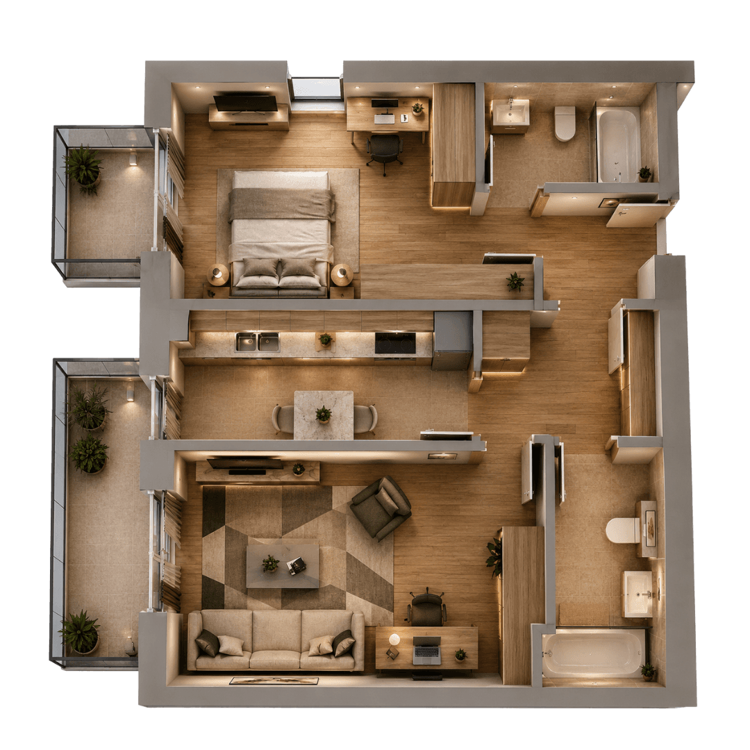 Plan apartament B105-5-1