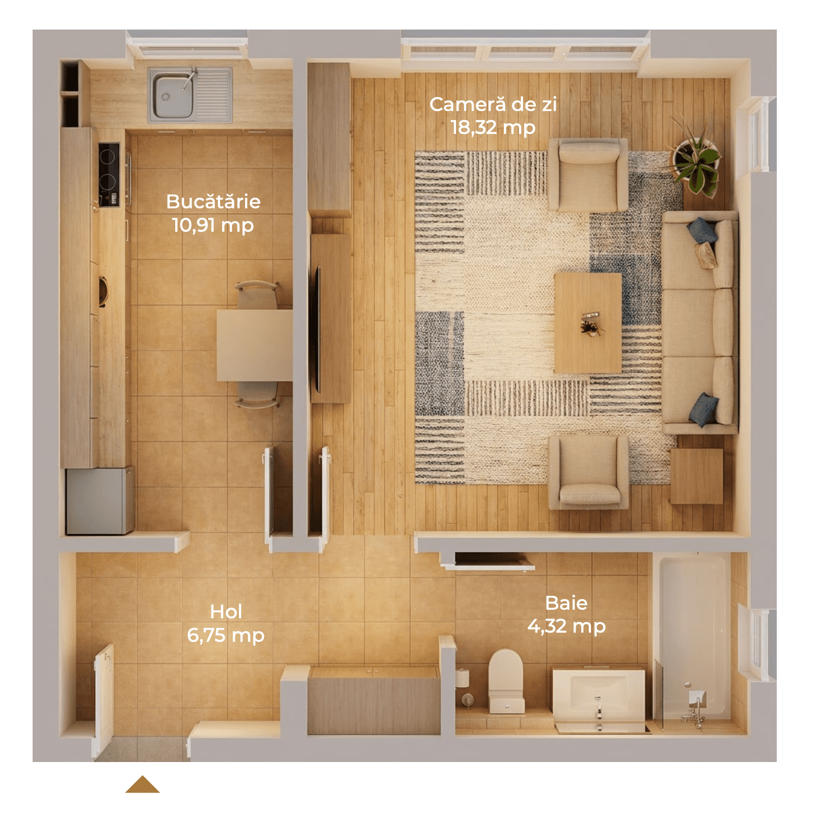 Plan apartament B22-D-74