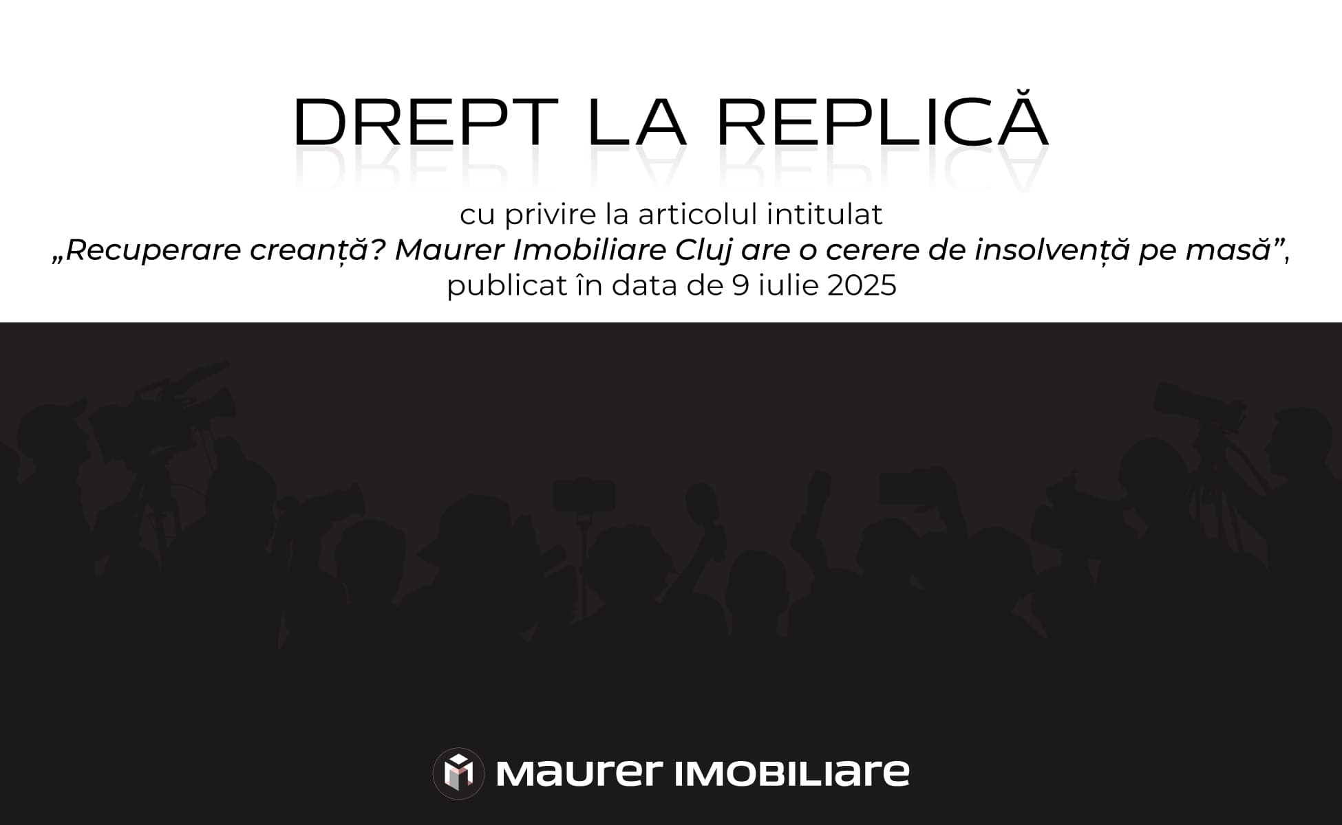 Imagine Replică oficială Maurer Imobiliare la conținutul video cu informații false