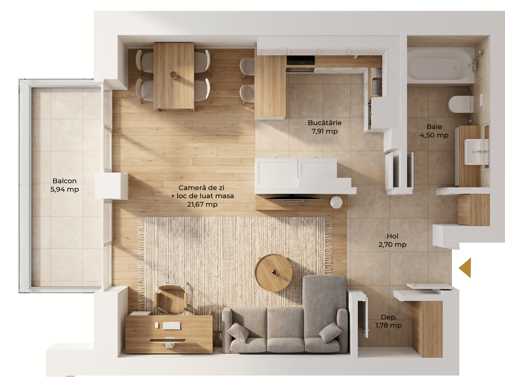 Plan apartament B106-P-2