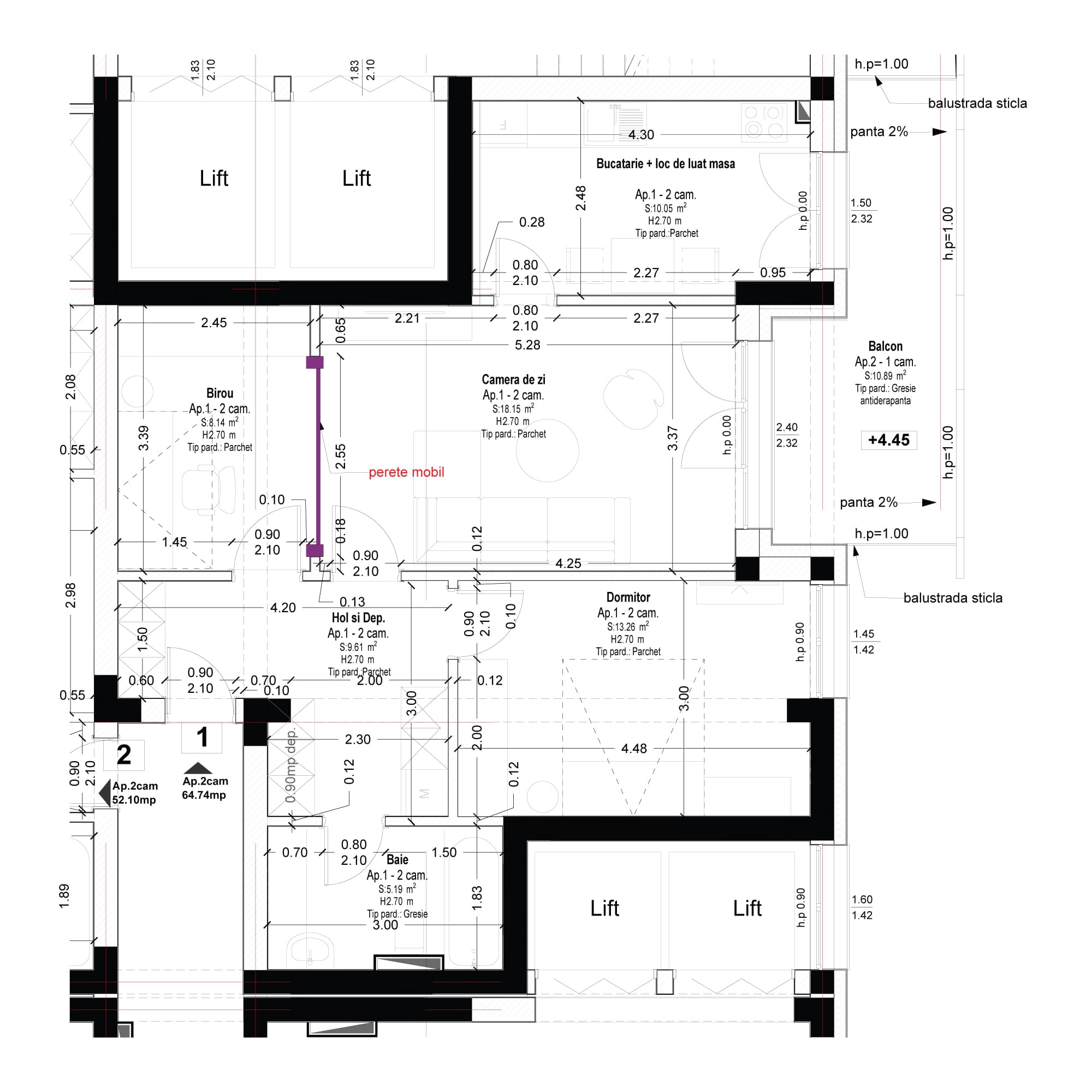 Plan apartament B100-1-1