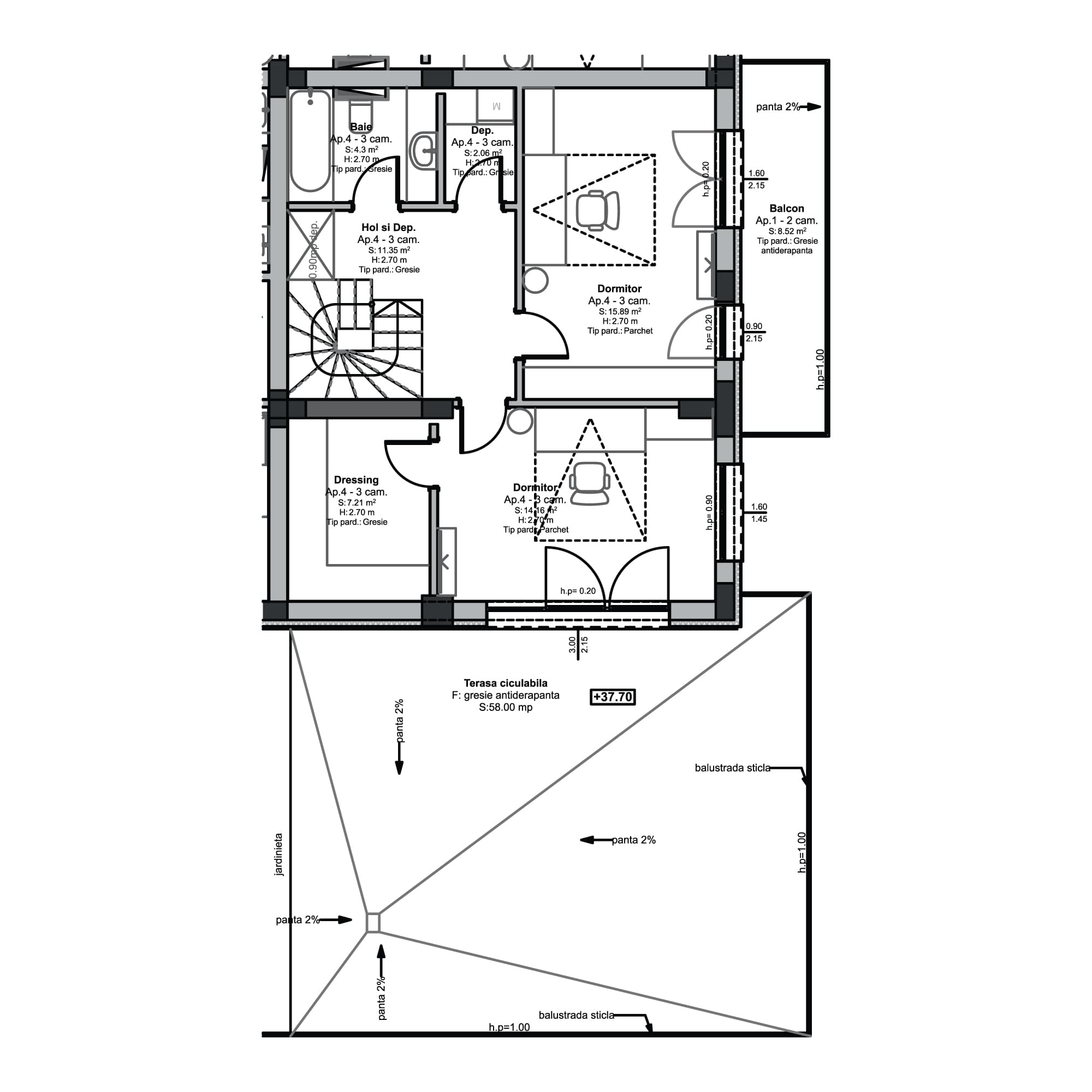Plan apartament B100-11-4