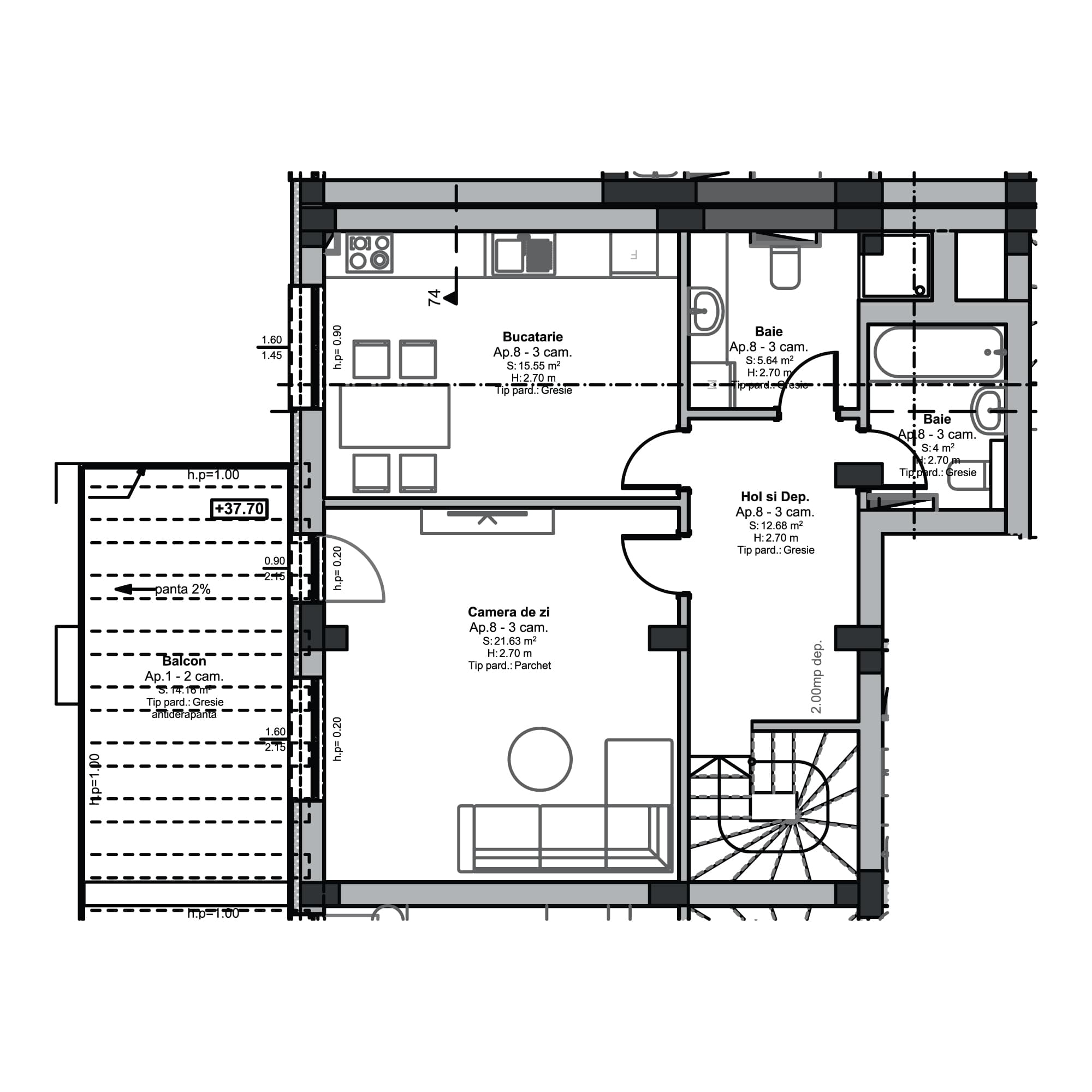Plan apartament B100-11-8
