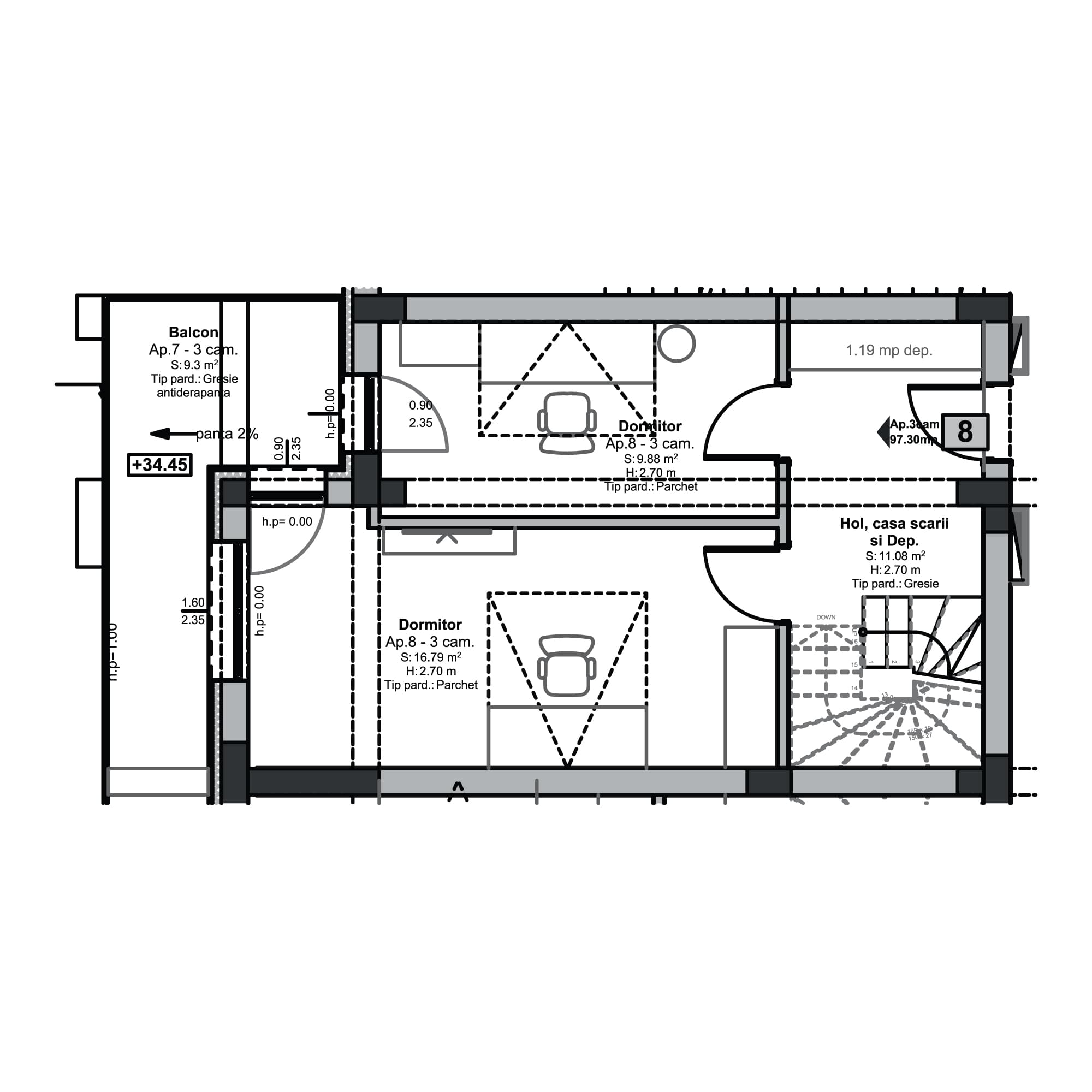 Plan apartament B100-11-8