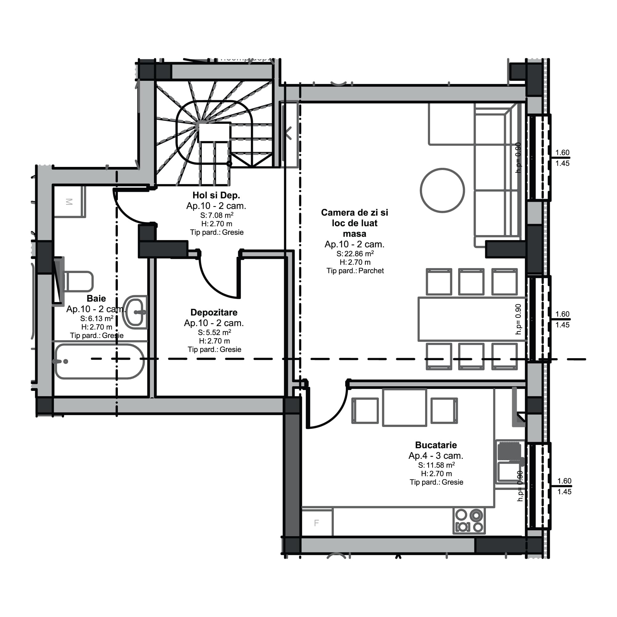 Plan apartament B99-11-10