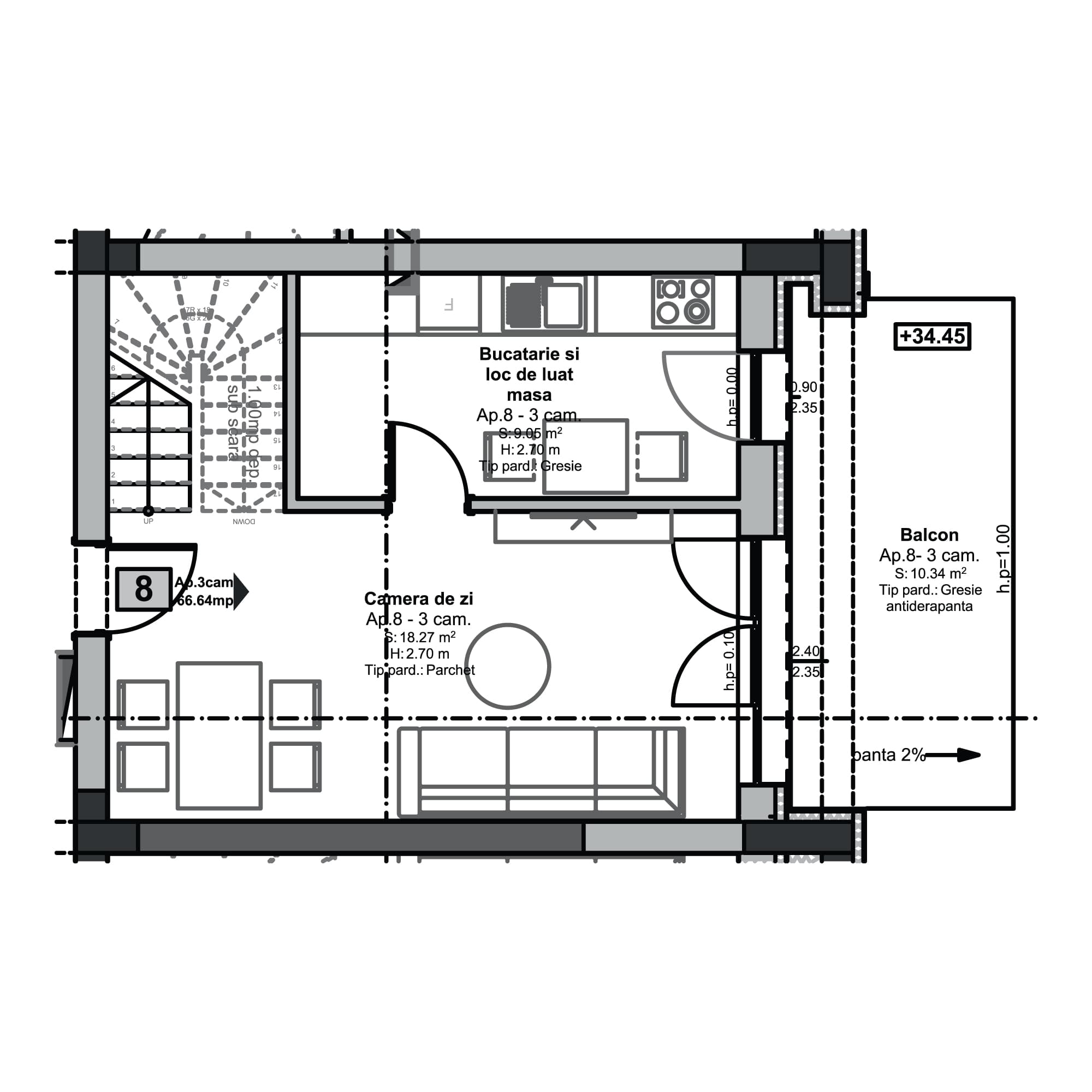 Plan apartament B99-11-8