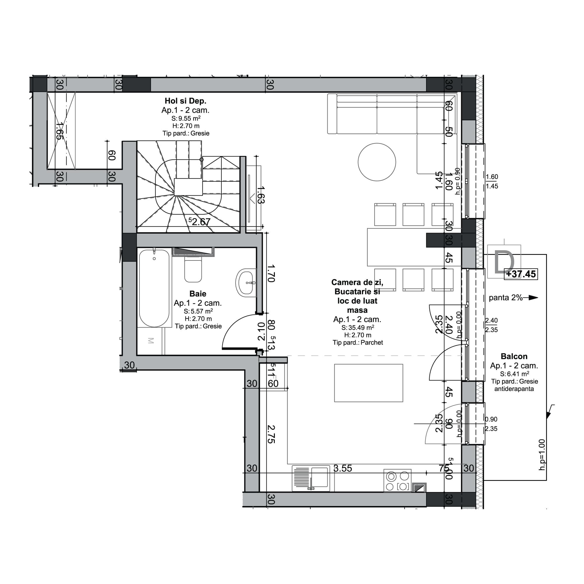 Plan apartament B101-11-1