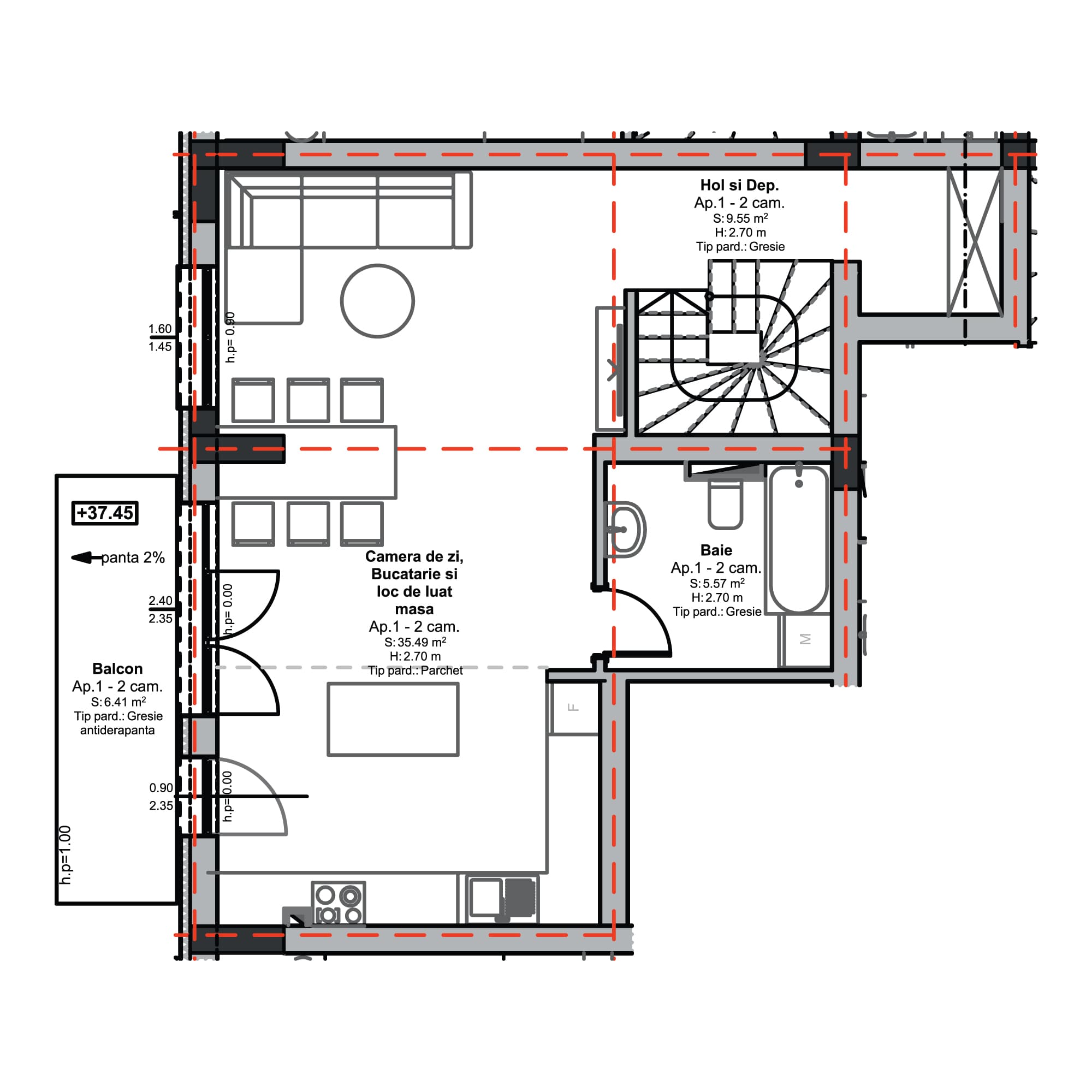 Plan apartament B99-11-1