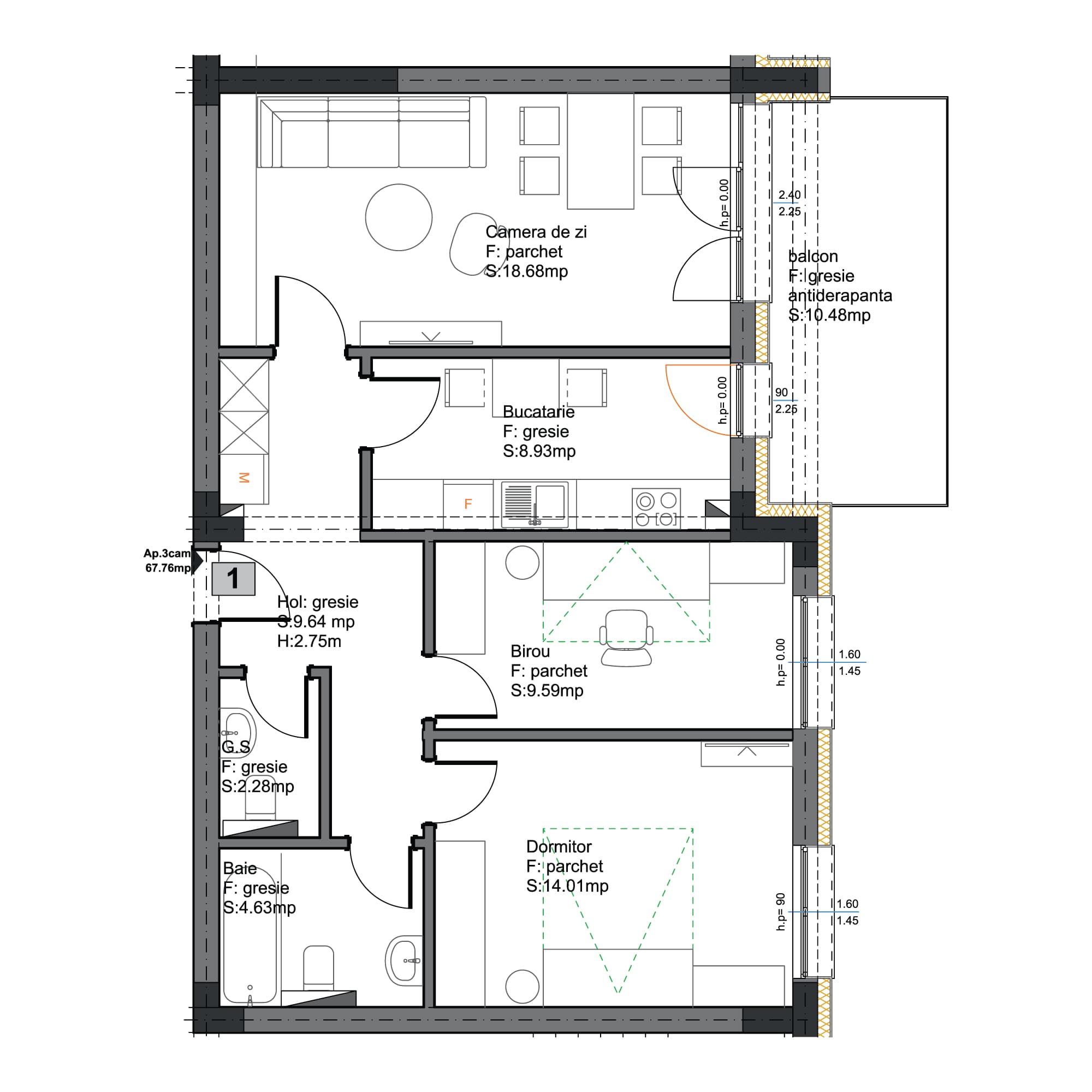 Plan apartament B102-8-1