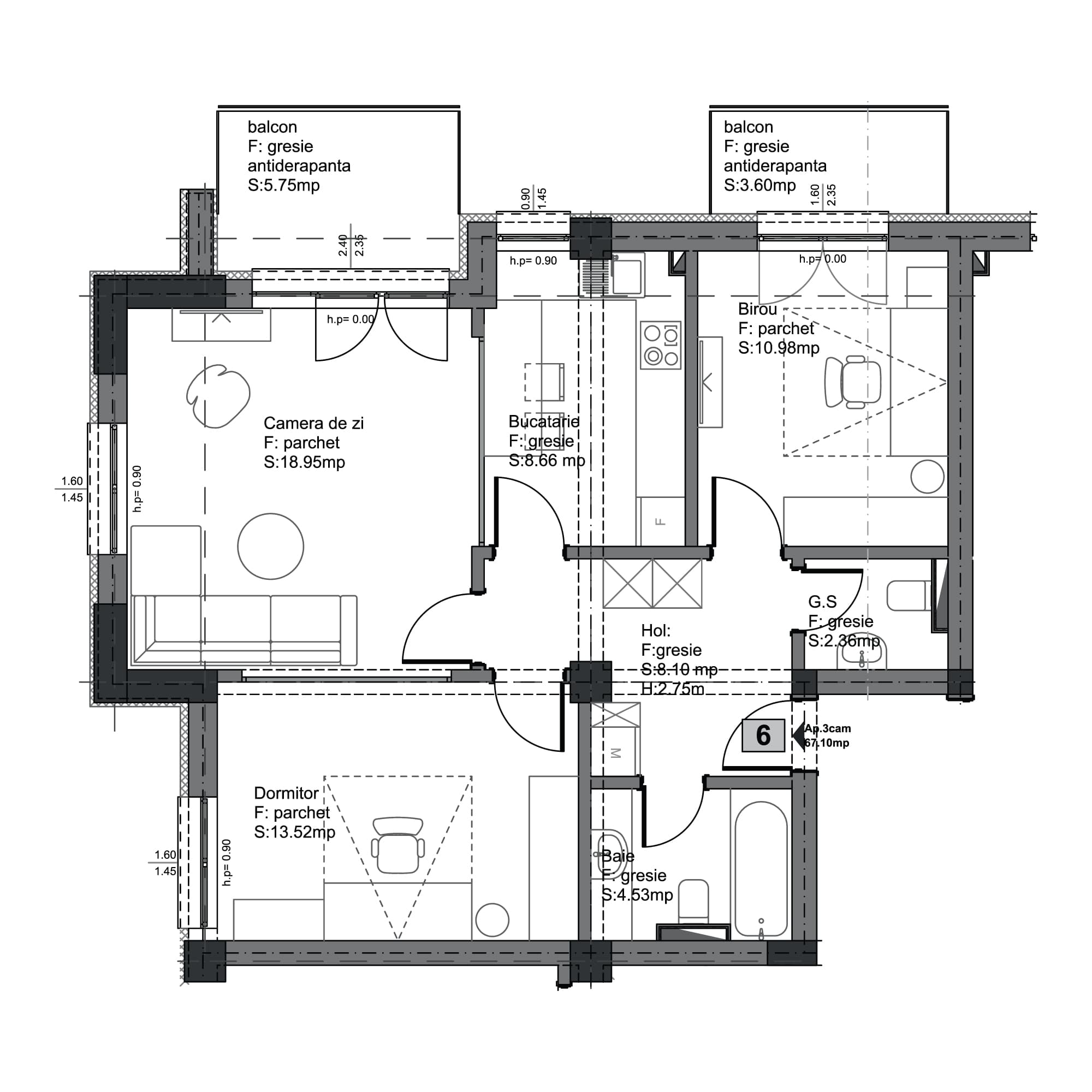 Plan apartament B102-11-6
