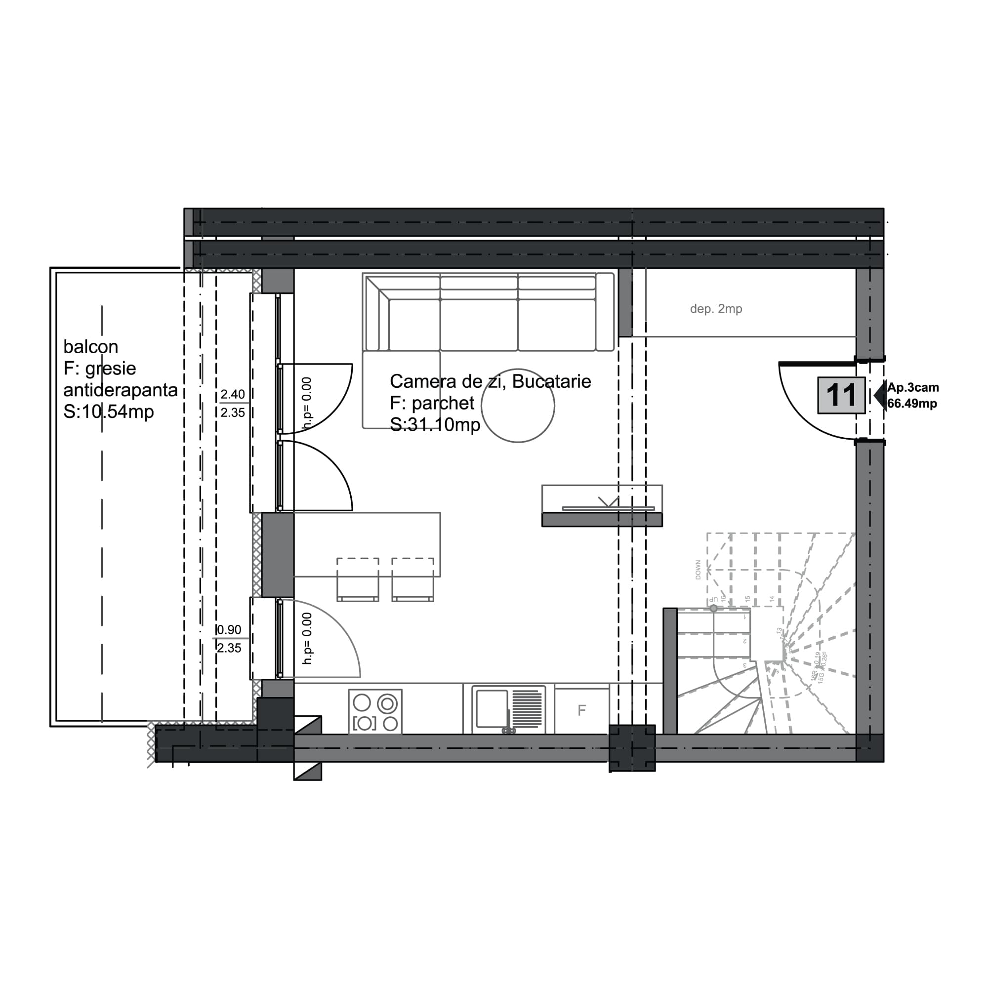 Plan apartament B102-11-11