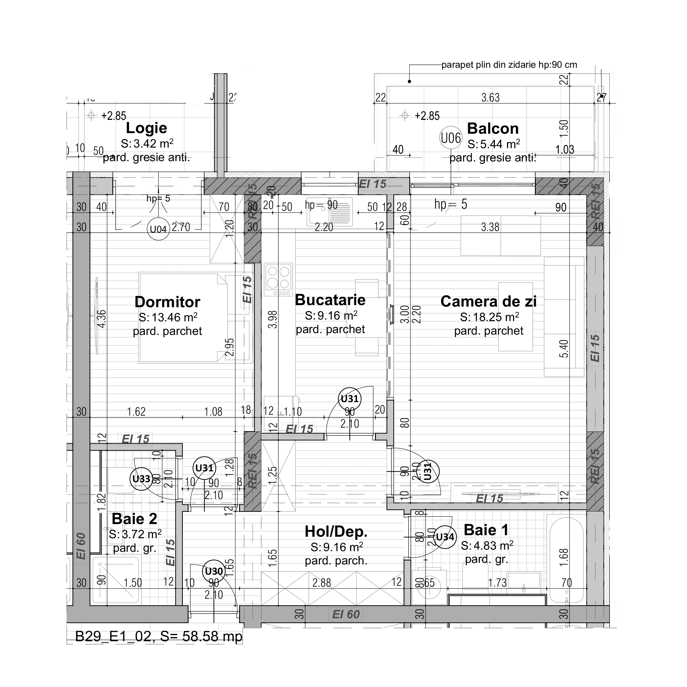 Plan apartament B29-1-2