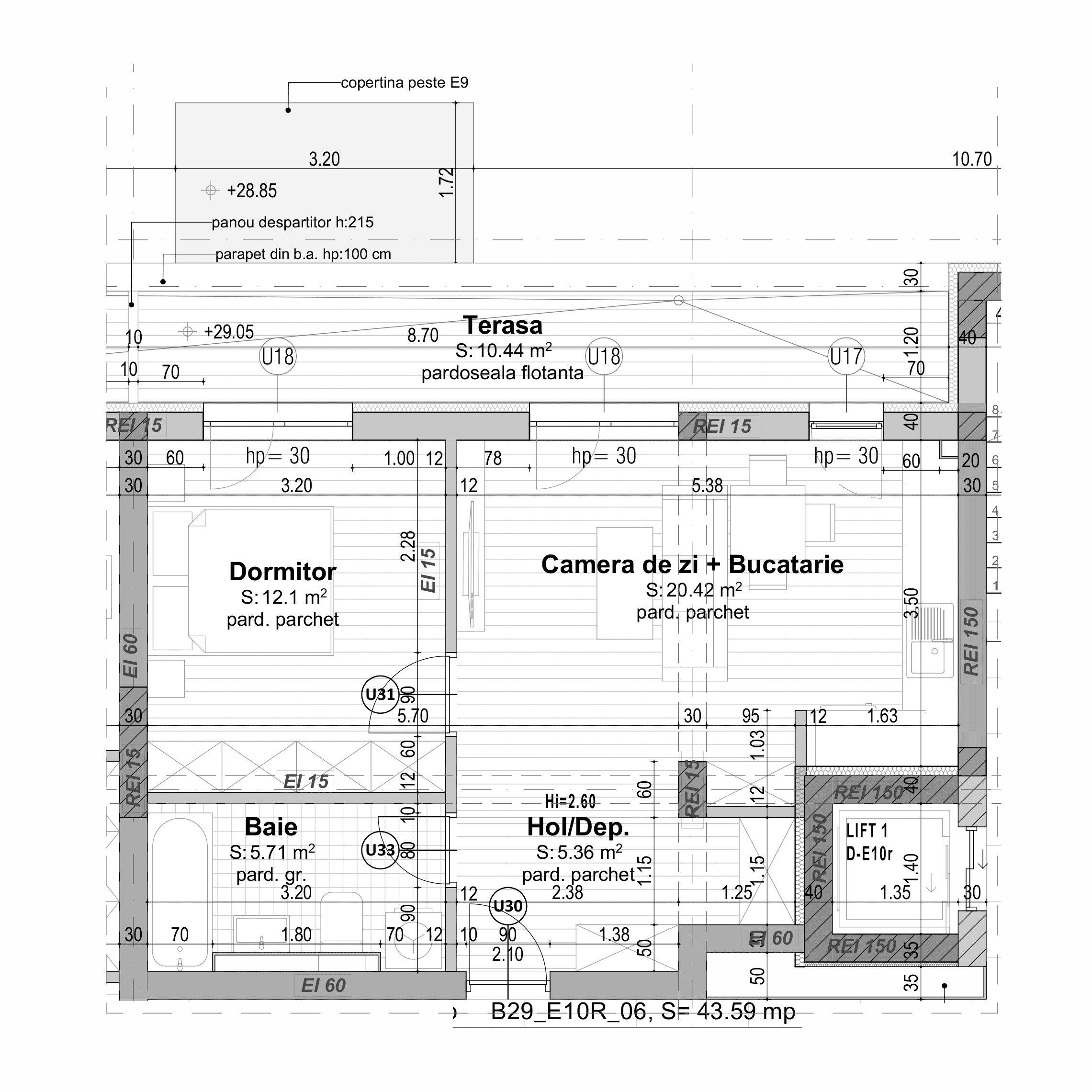 Plan apartament B29-10-6