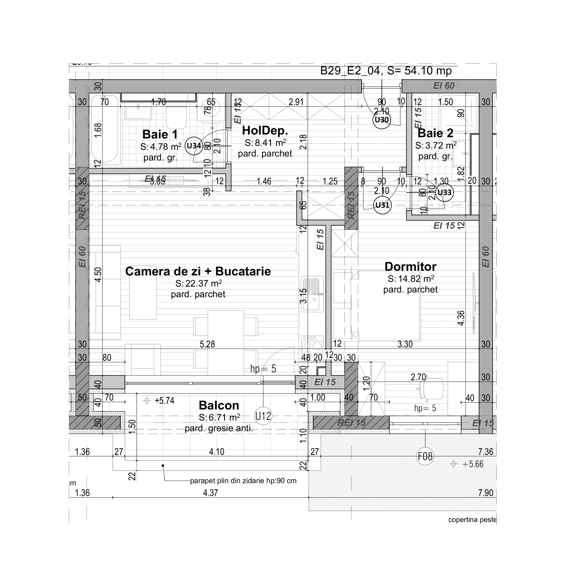 Plan apartament B29-2-4