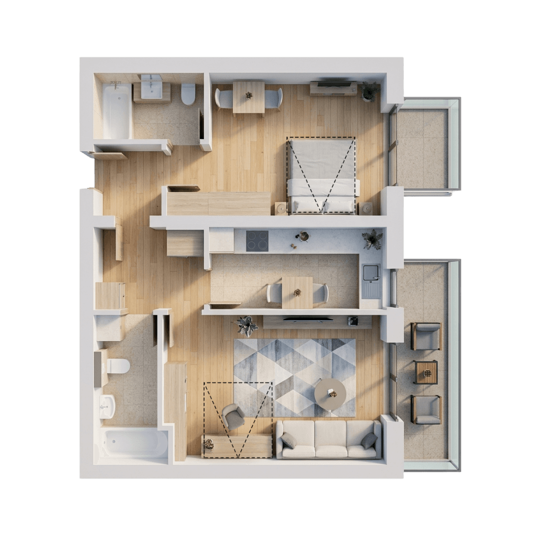 Plan apartament B108-3-4