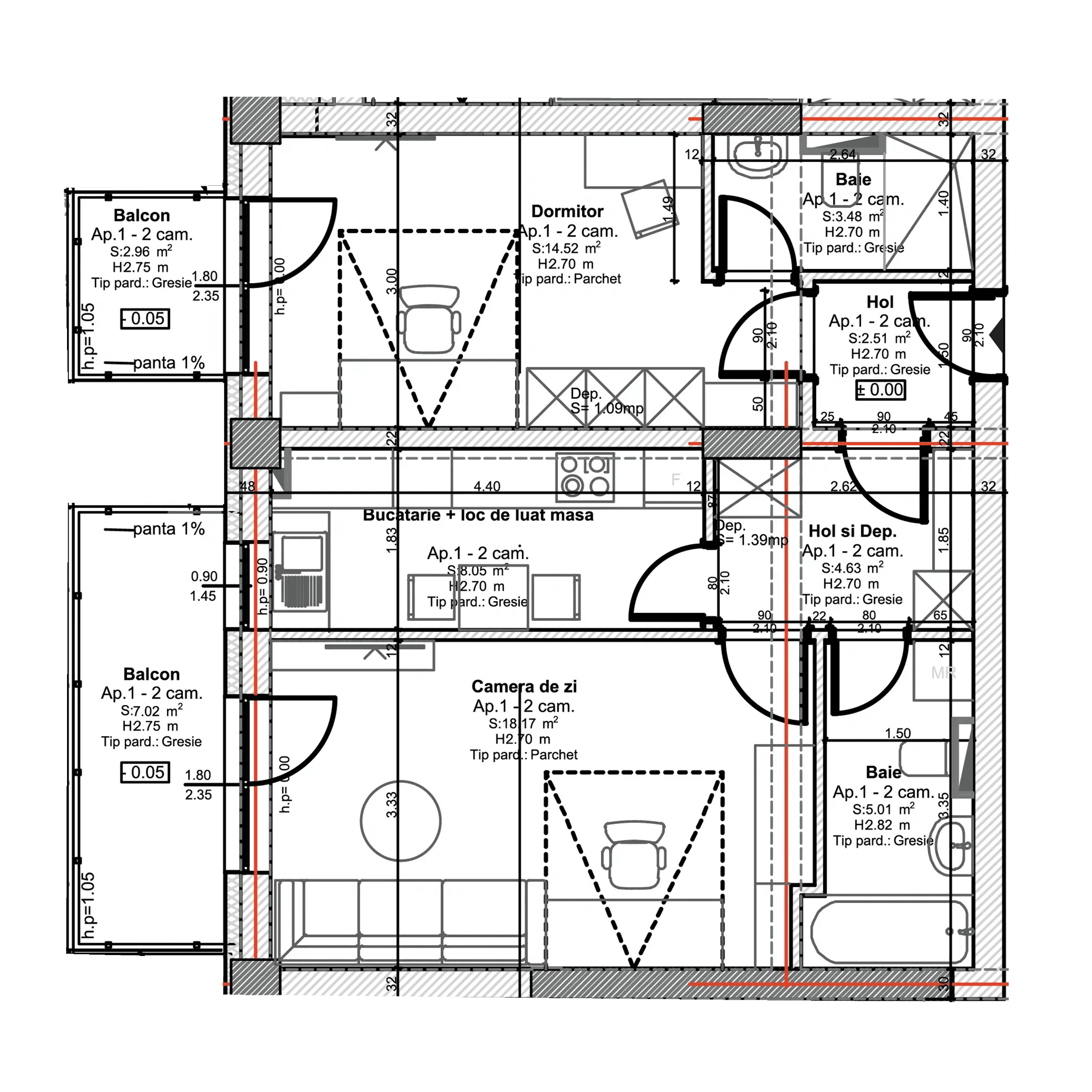 Plan apartament B108-P-1