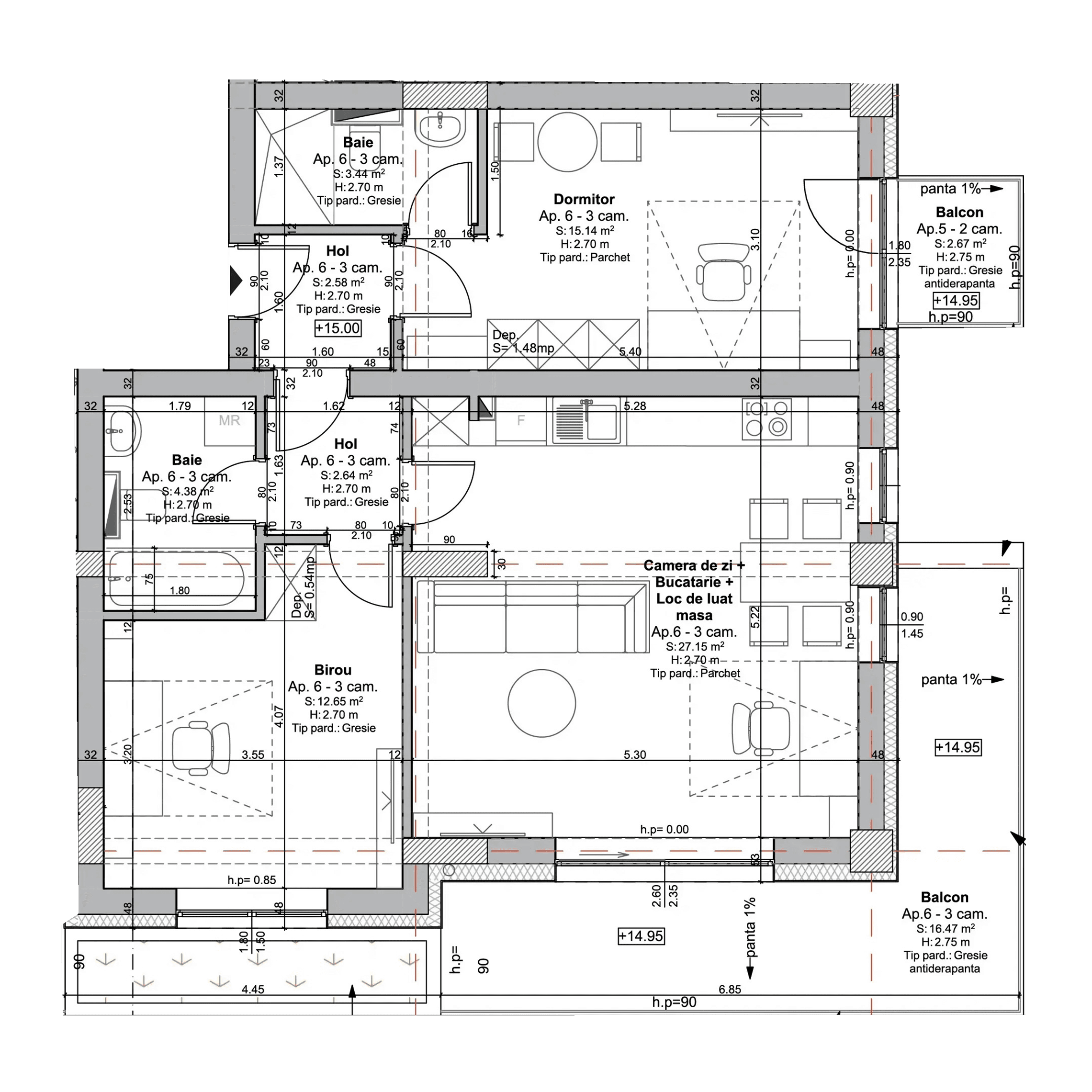 Plan apartament B108-3-6