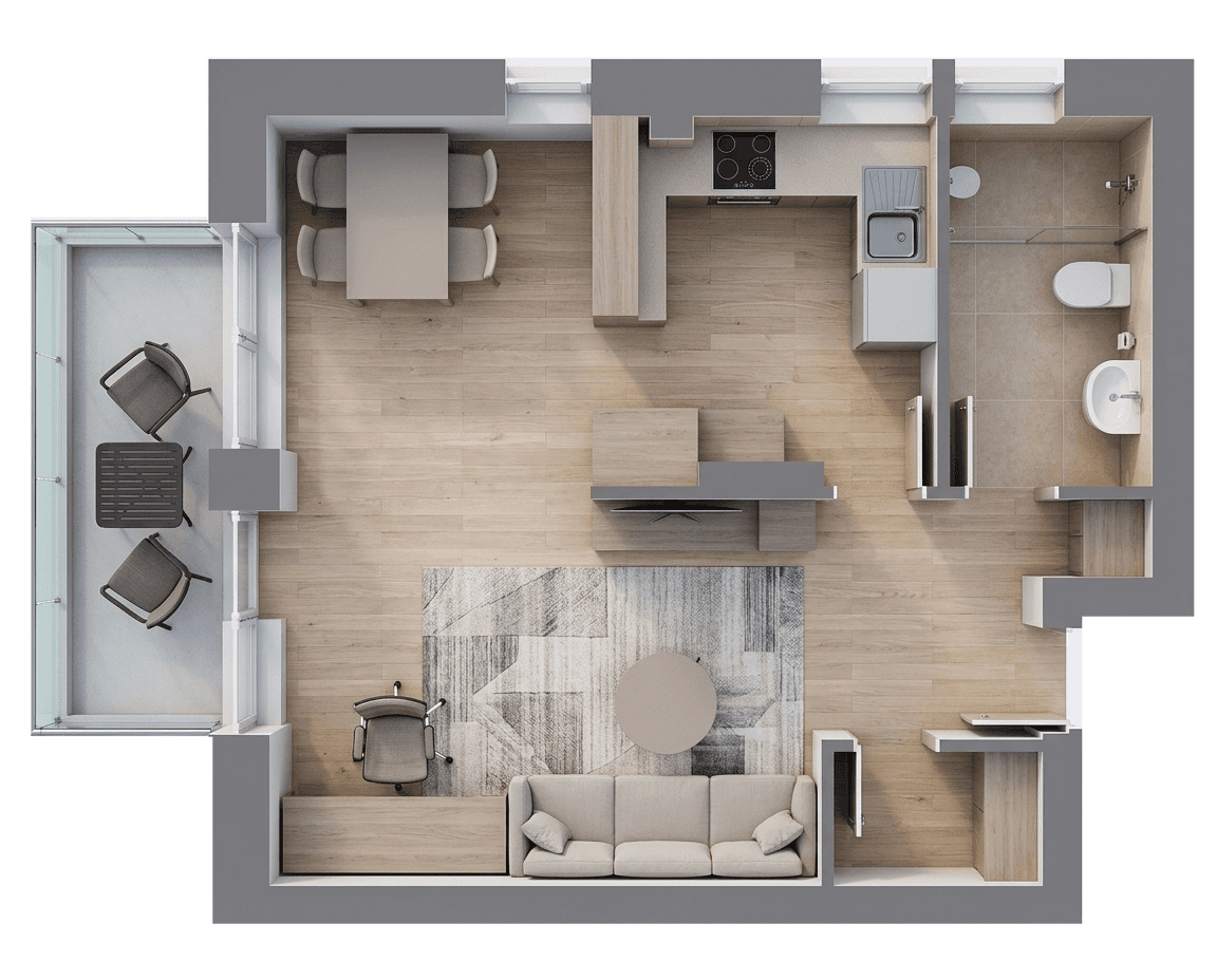 Plan apartament B108-4-3