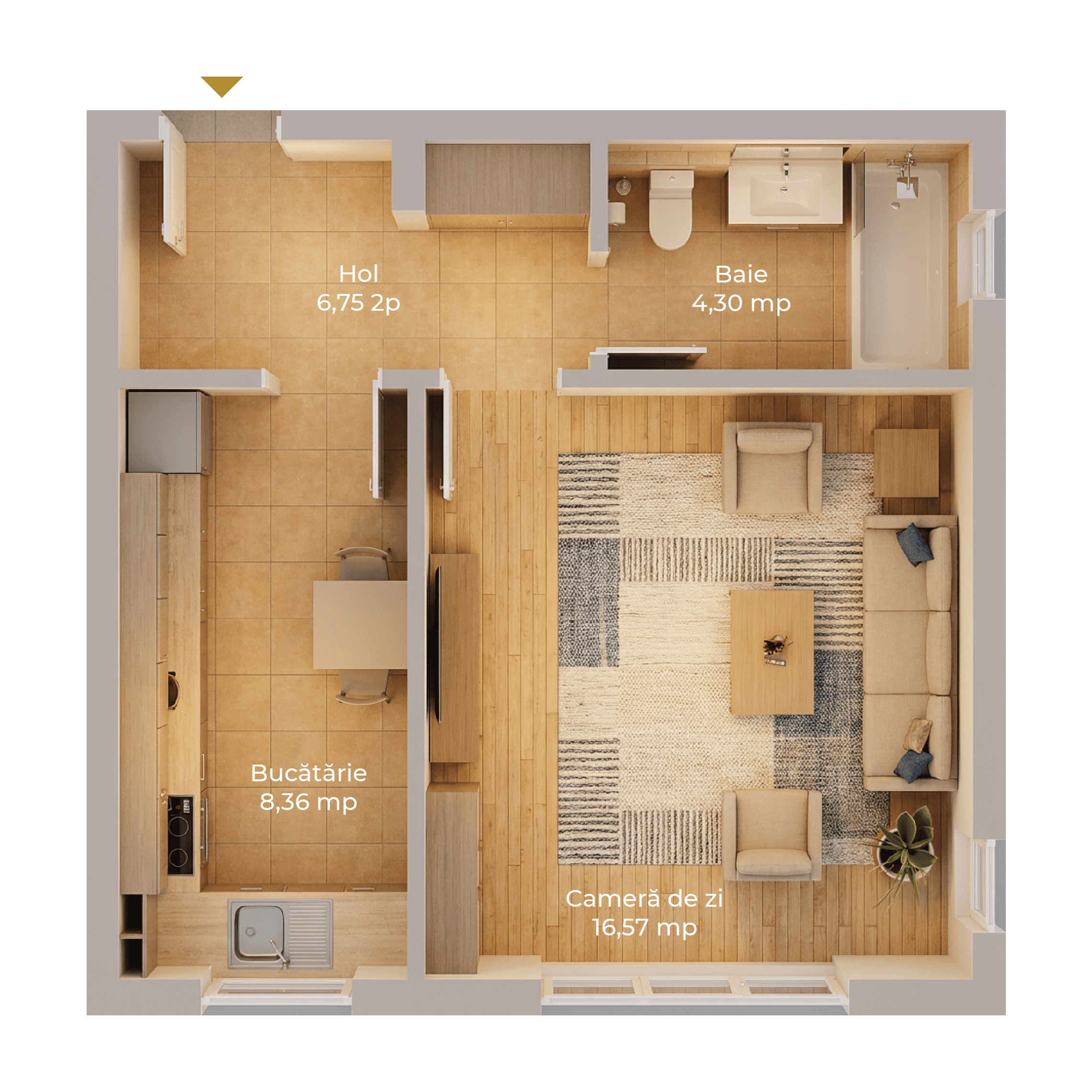Plan apartament B16-D-91