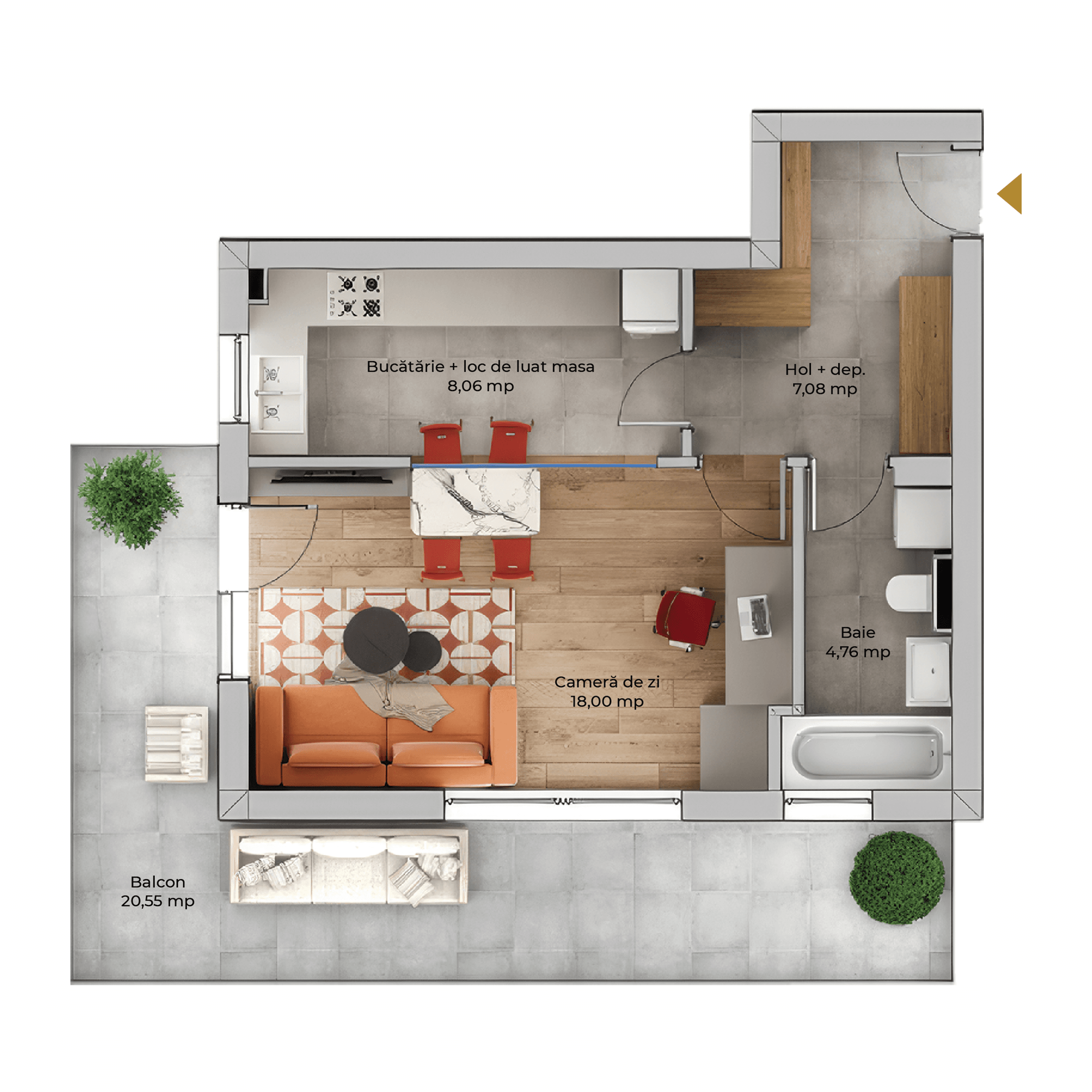 Plan apartament B107-3-7