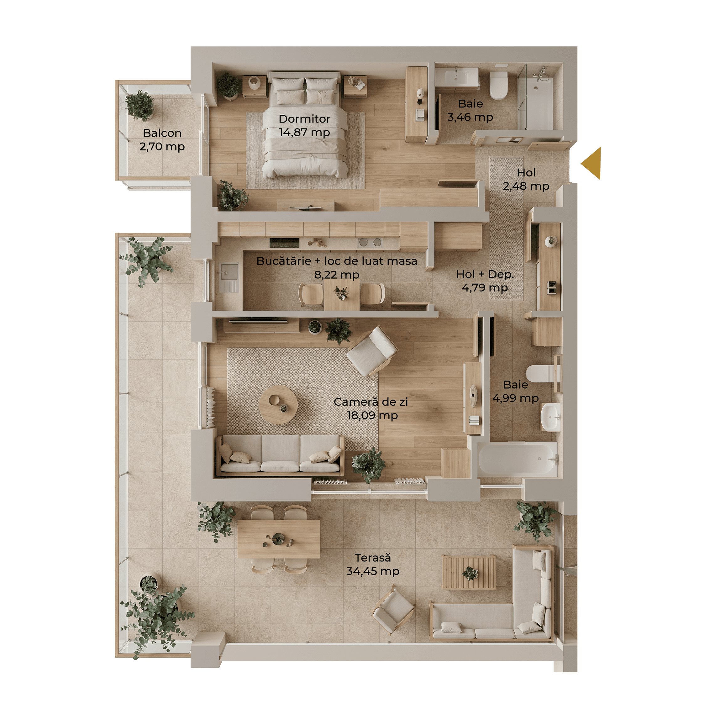 Plan apartament B106-5-5