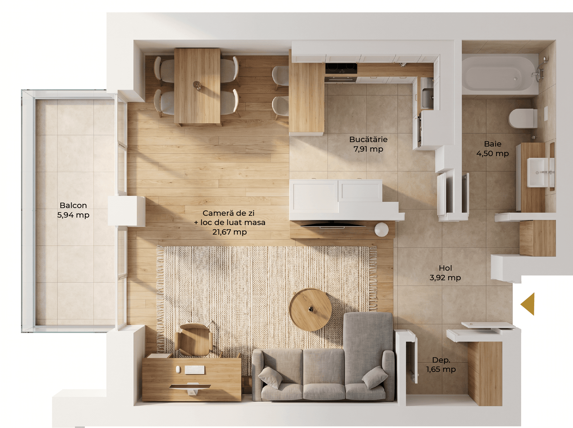 Plan apartament B105-4-2