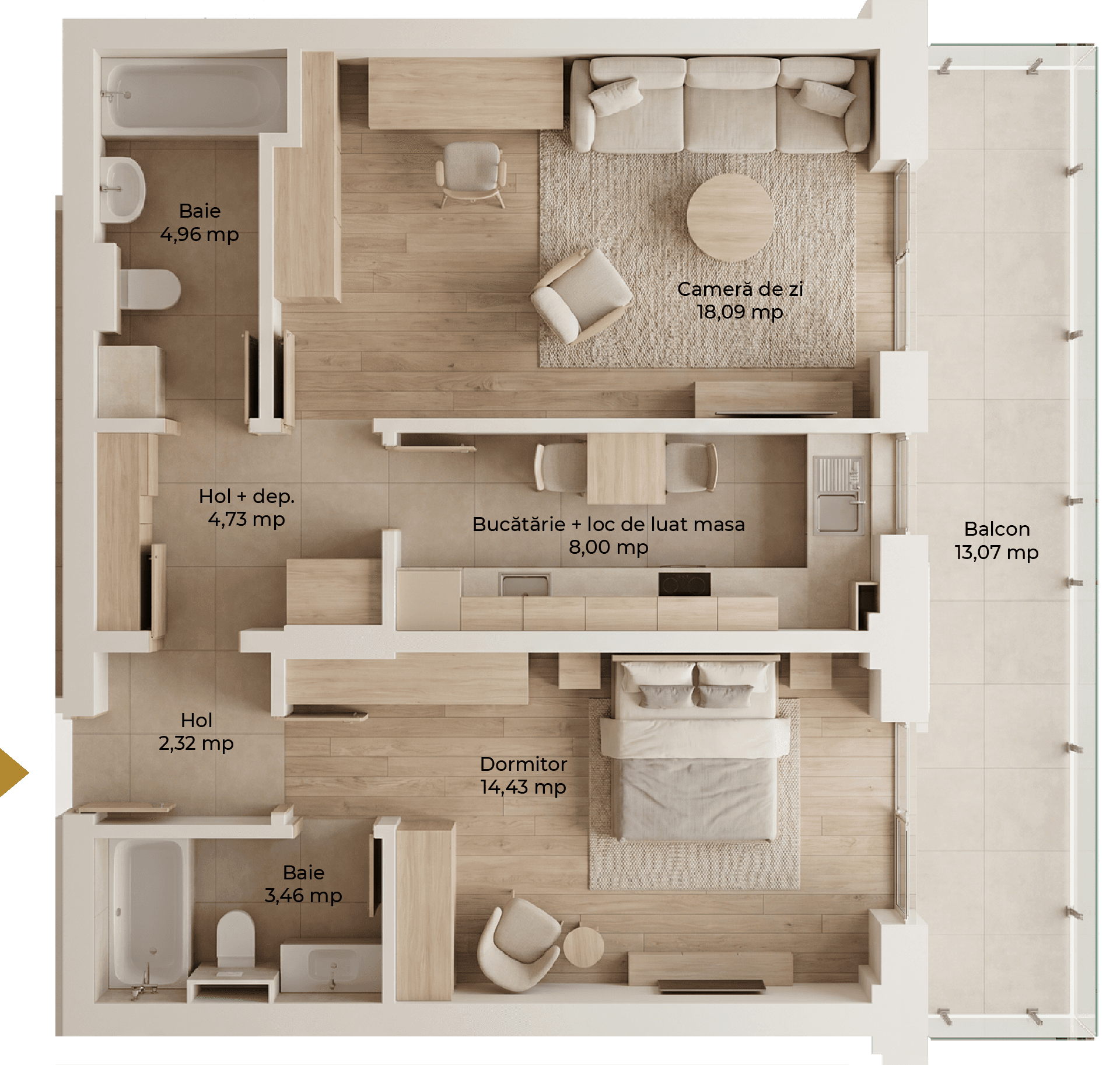 Plan apartament B105-1-5
