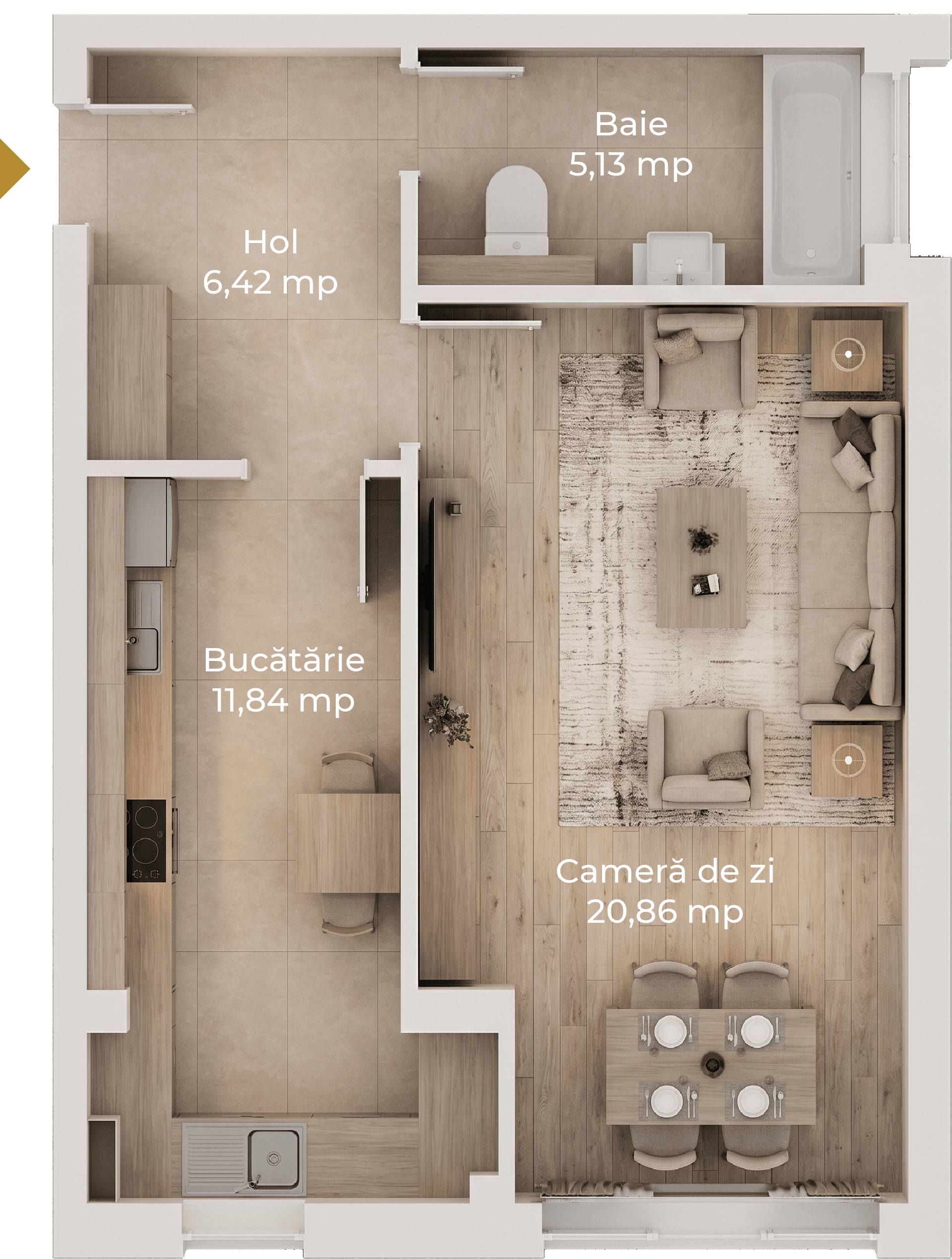 Plan apartament B25-D-71