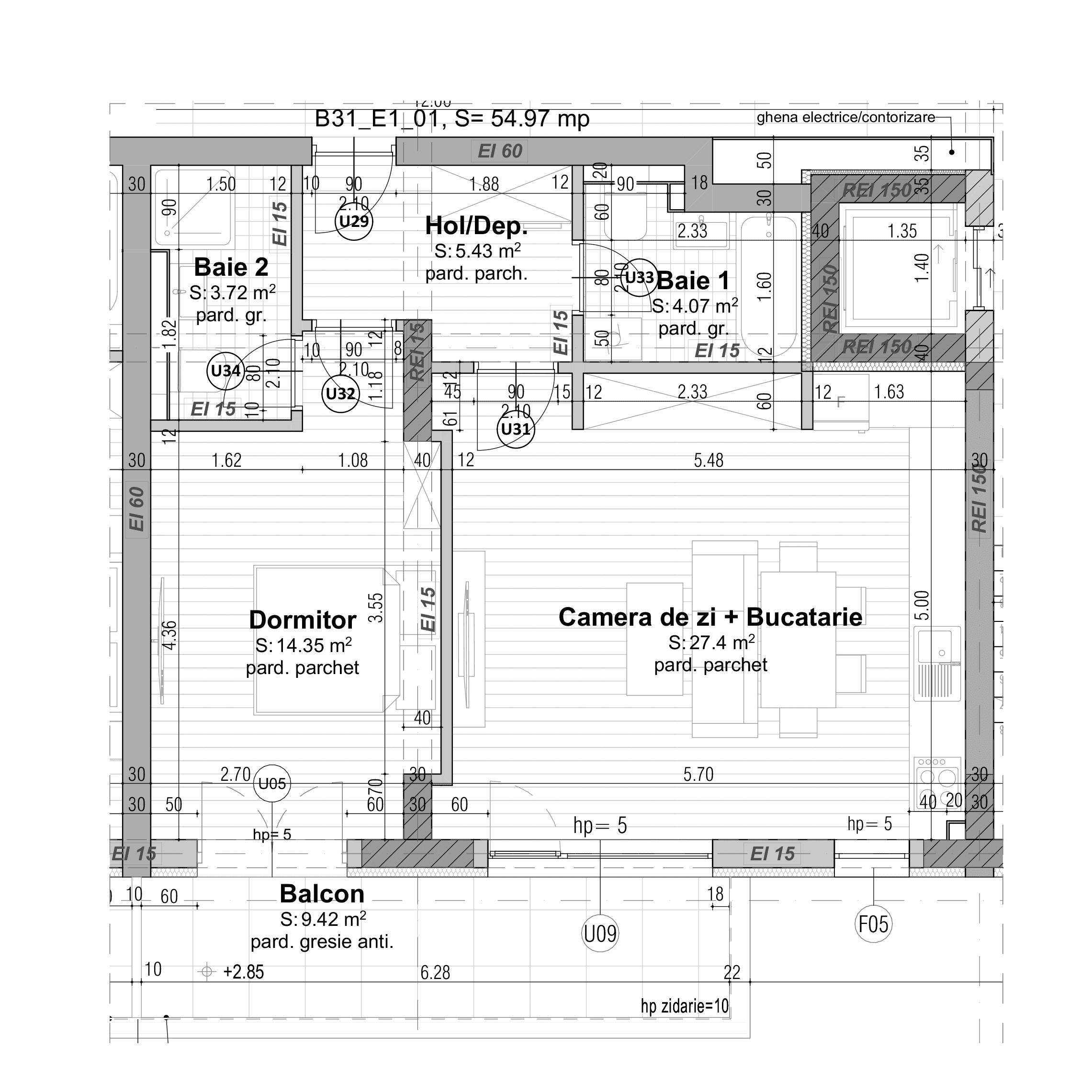 Plan apartament B31-1-1