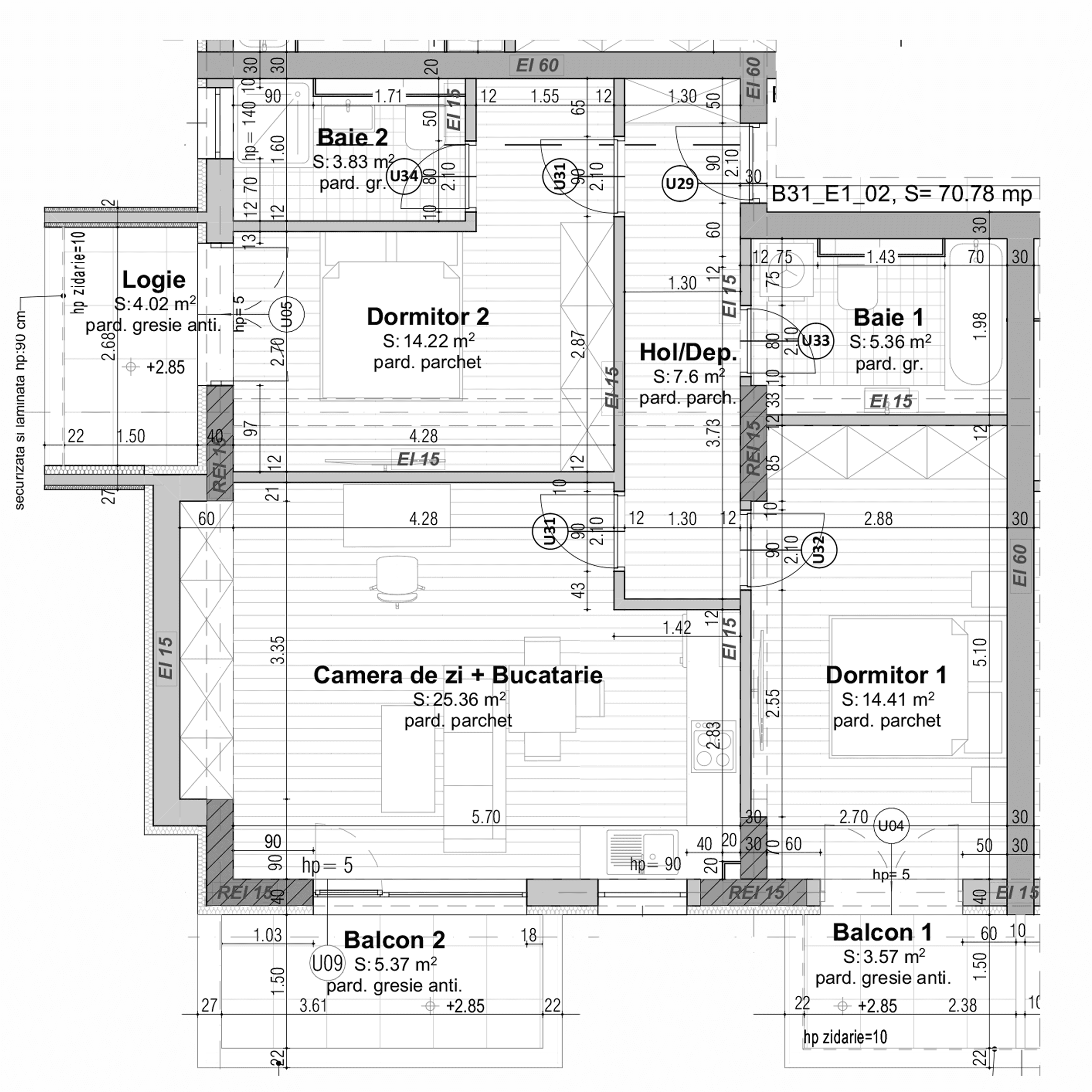 Plan apartament B31-1-2