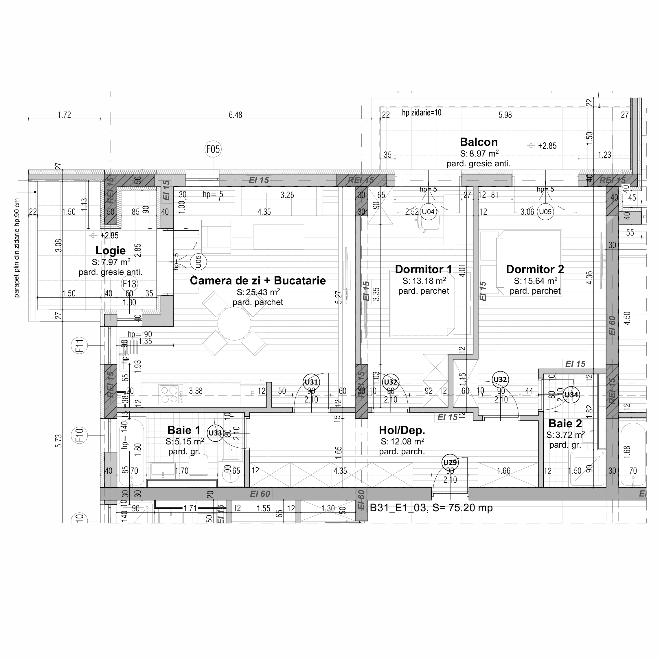 Plan apartament B31-1-3