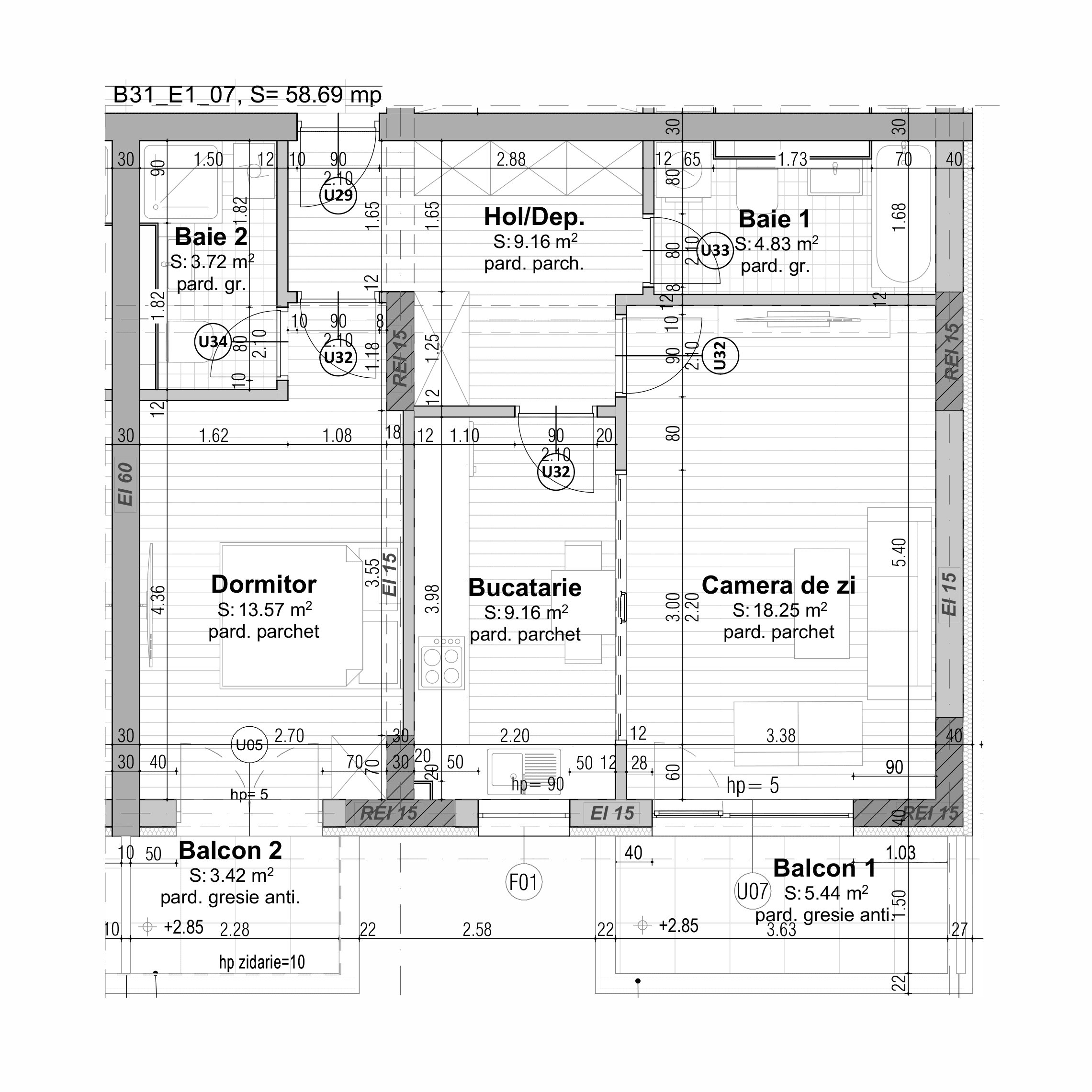 Plan apartament B31-1-7