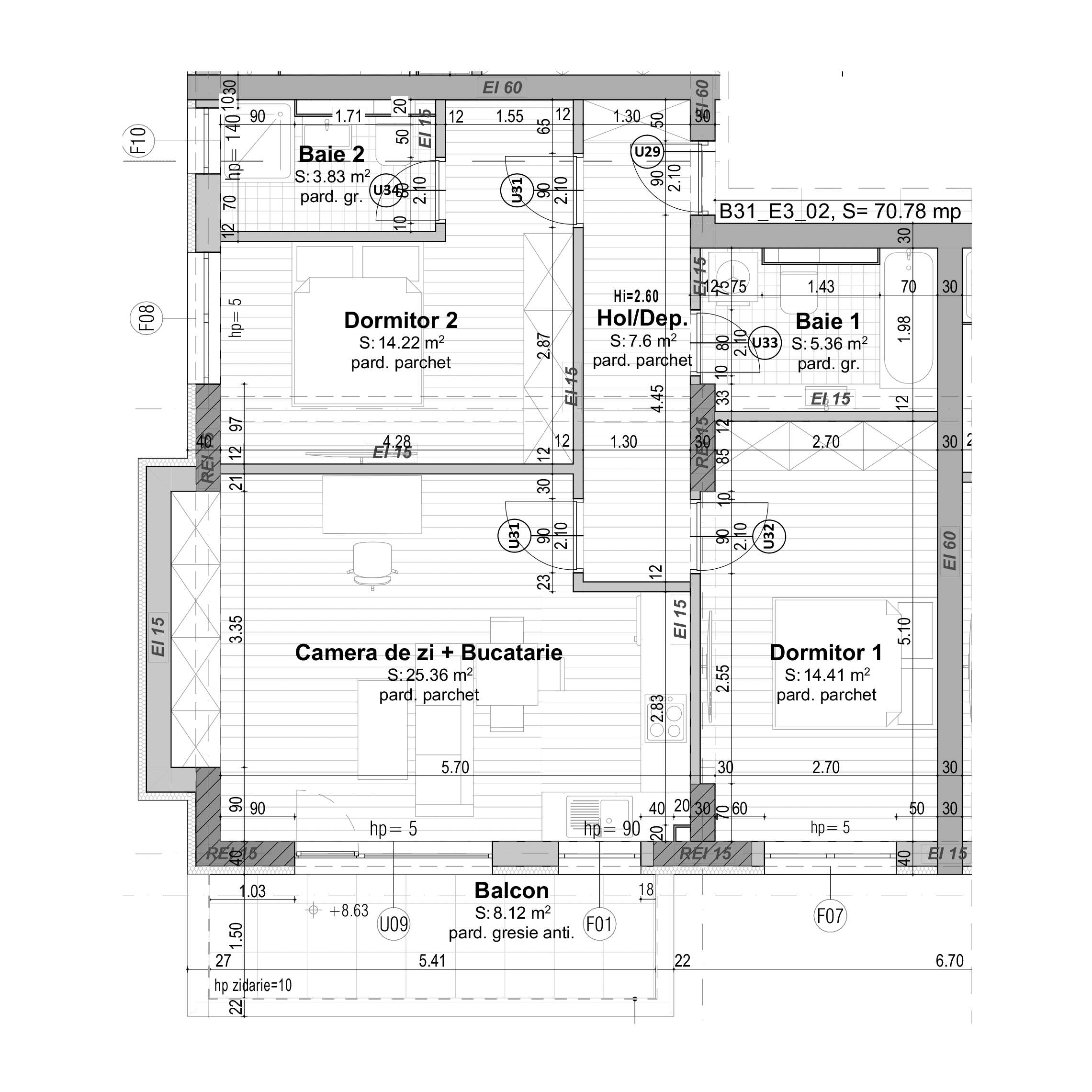 Plan apartament B31-3-2