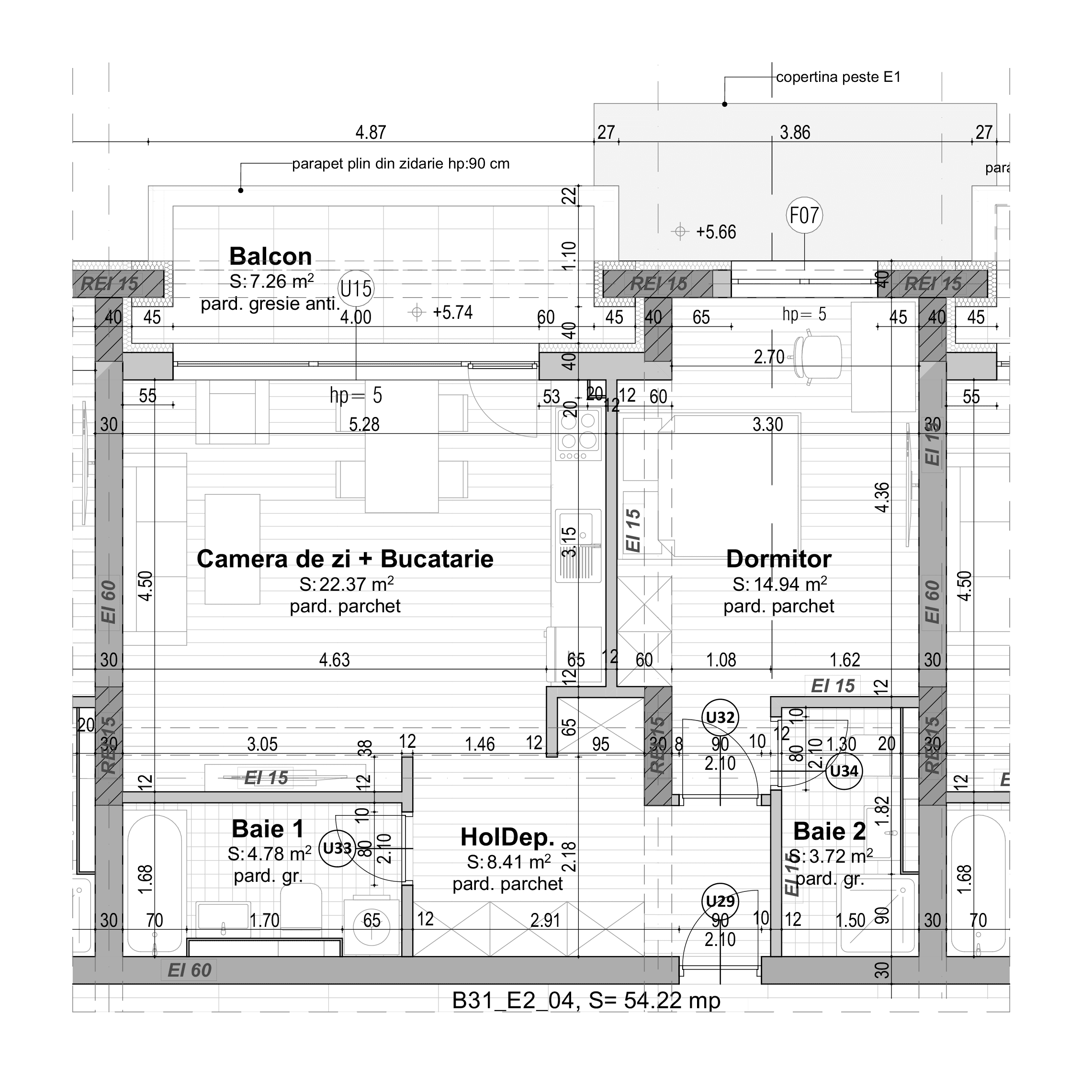 Plan apartament B31-3-5