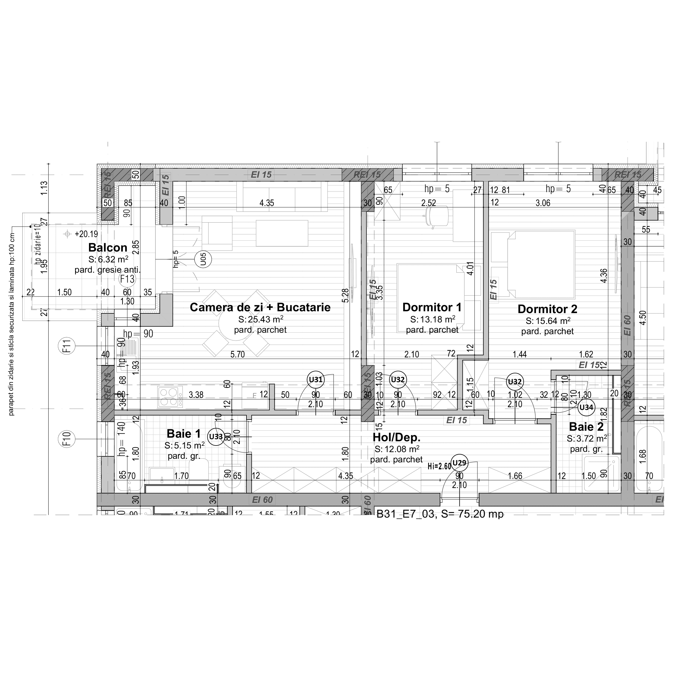 Plan apartament B31-7-3
