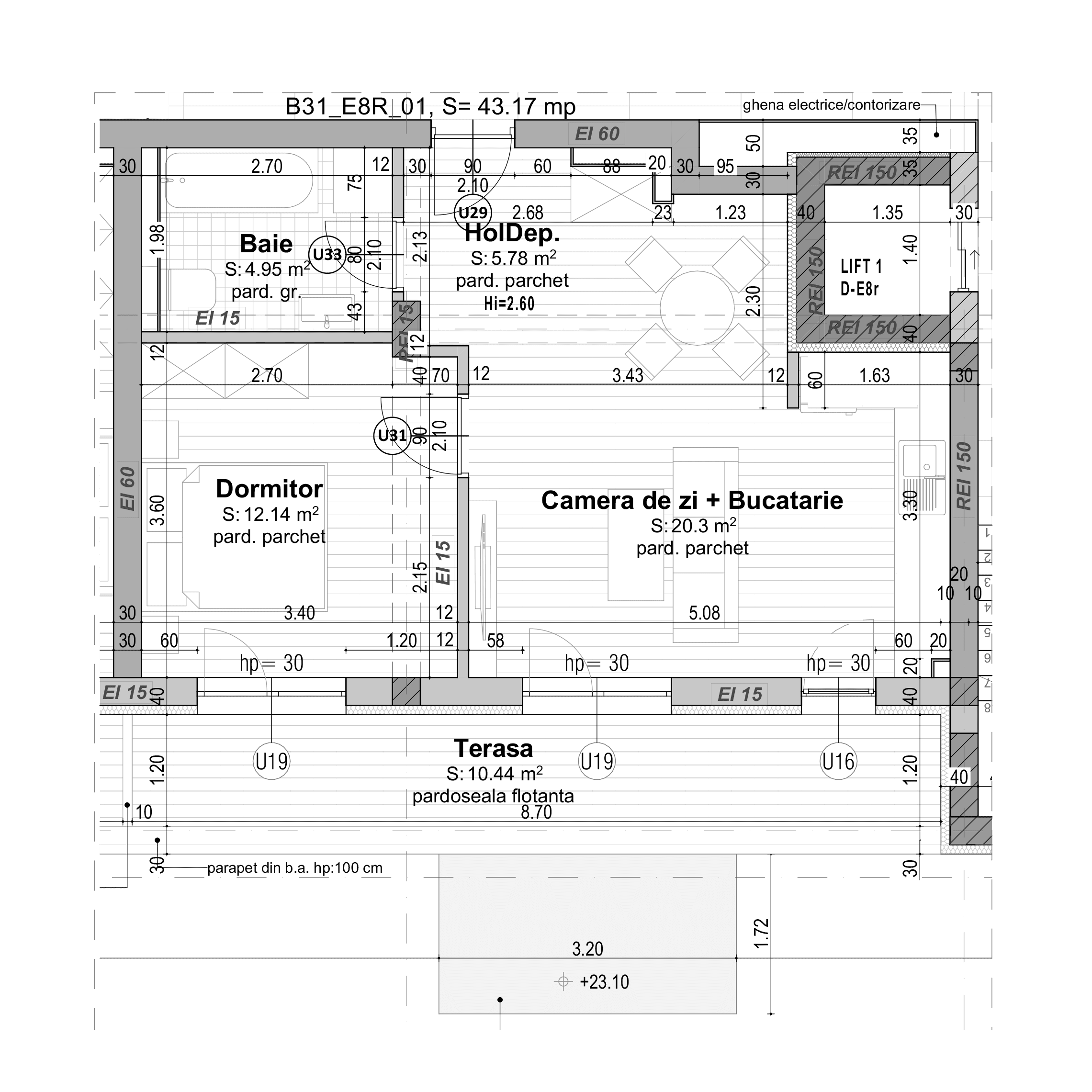 Plan apartament B31-8-1